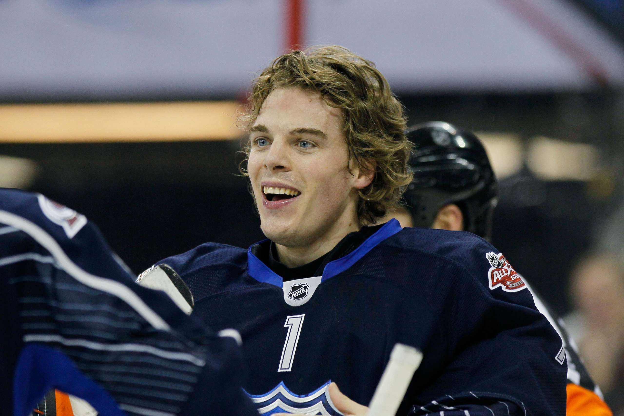 RALEIGH, NC - JANUARY 30:  Jonas Hiller #1 of the Anaheim Ducks and Team Lidstrom takes a break during their game against Team Staal in the 58th NHL All-Star Game at RBC Center on January 30, 2011 in Raleigh, North Carolina.  (Photo by Kevin C. Cox/Getty