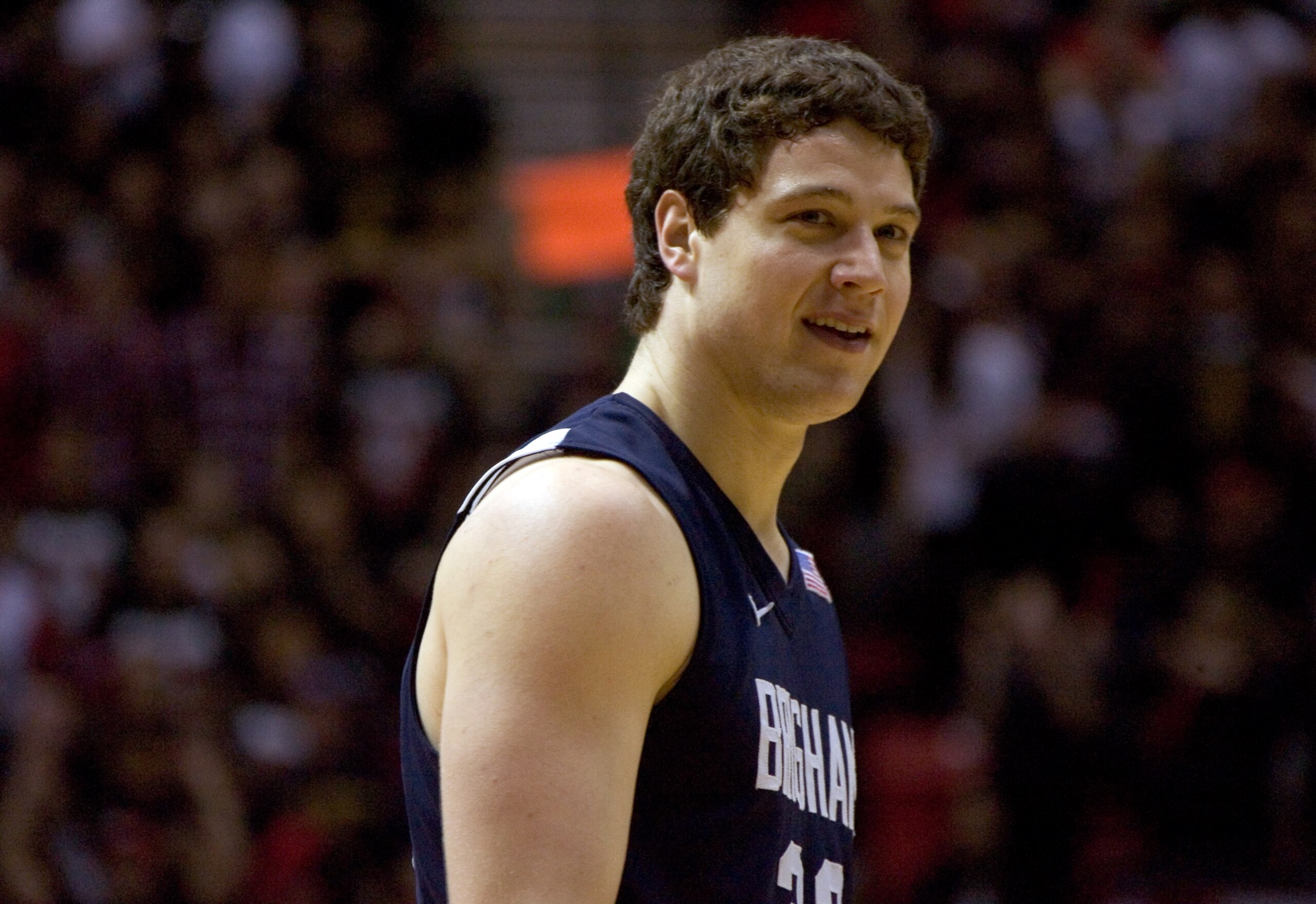 SAN DIEGO, CA - FEBRUARY 26:  Jimmer Fredette #32 of the Brigham Young Cougars walks back to the bench against the San Diego State Aztecs during the second half at Cox Arena on February 26, 2011 in San Diego, California. BYU beat SDSU 80-67. (Photo by Ken