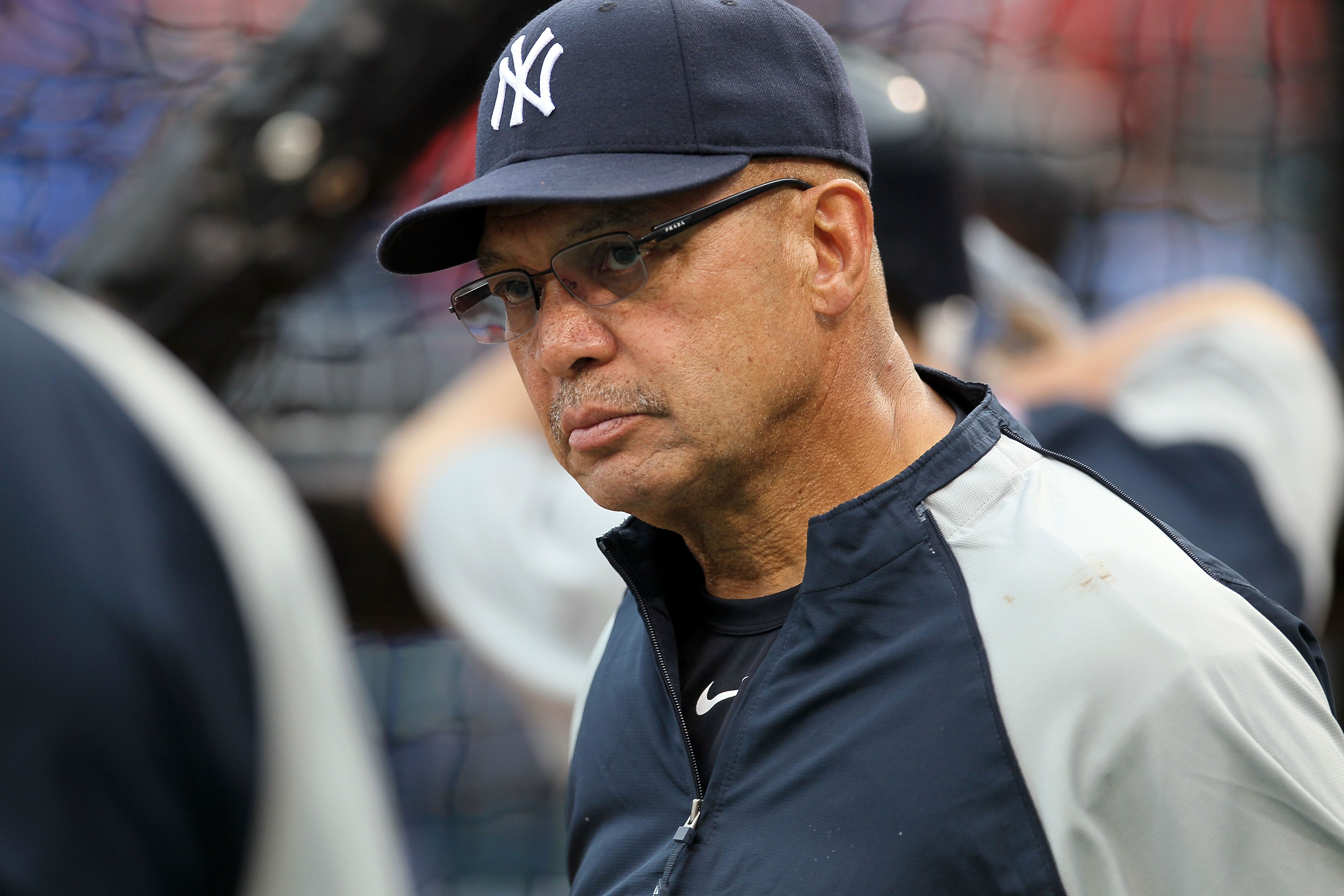 ARLINGTON, TX - OCTOBER 22:  Baseball Hall of Famer Reggie Jackson looks on during batting prior to the New York Yankees playing against the Texas Rangers in Game Six of the ALCS during the 2010 MLB Playoffs at Rangers Ballpark in Arlington on October 22,