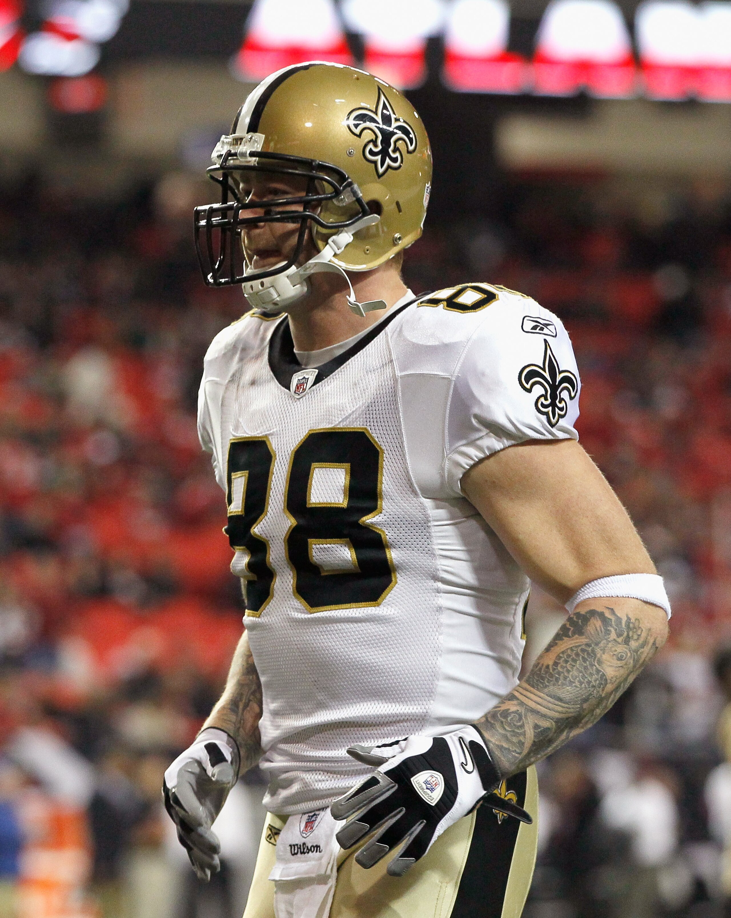 ATLANTA, GA - DECEMBER 27:  Jeremy Shockey #88 of the New Orleans Saints against the Atlanta Falcons at Georgia Dome on December 27, 2010 in Atlanta, Georgia.  (Photo by Kevin C. Cox/Getty Images)
