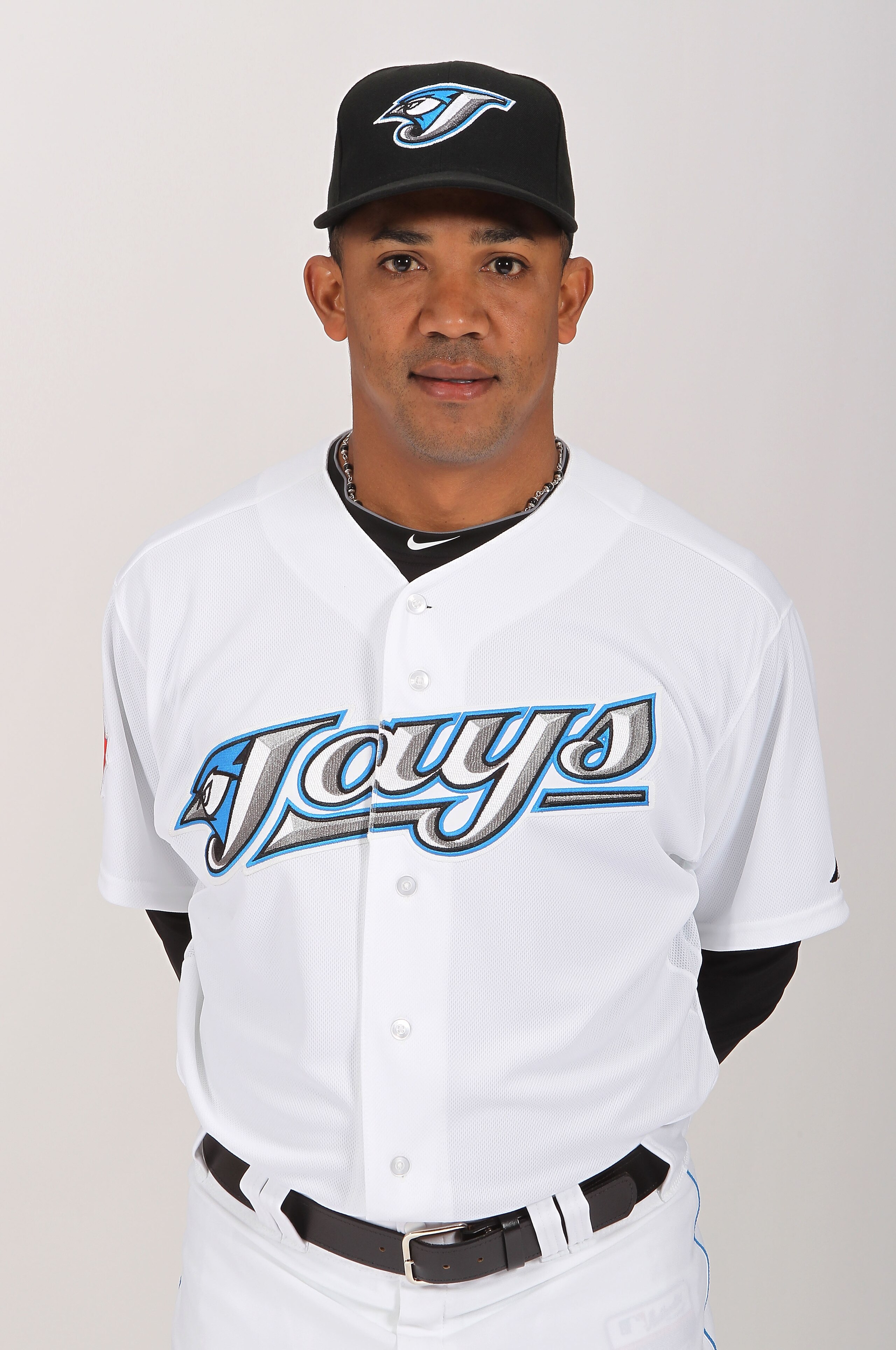 DUNEDIN, FL - FEBRUARY 20:  Octavio Dotel #35 of the Toronto Blue Jays poses during photo day at Florida Auto Exchange Stadium on February 20, 2011 in Dunedin, Florida.  (Photo by Nick Laham/Getty Images)