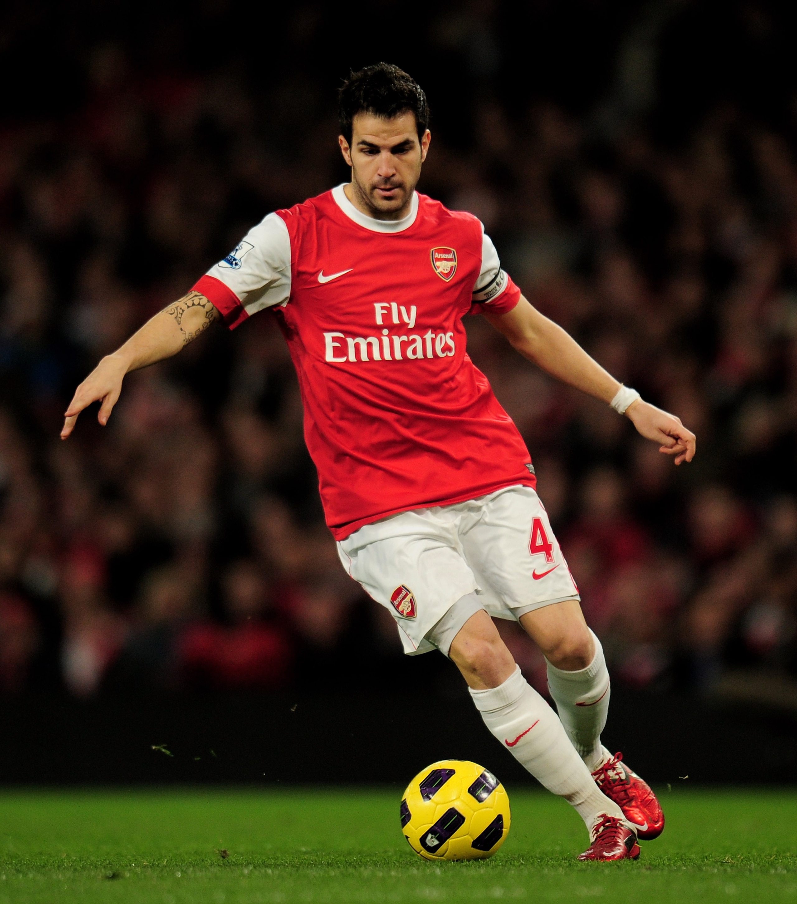 LONDON, ENGLAND - FEBRUARY 23:  Cesc Fabregas of Arsenal in action during the Barclays Premier League match between Arsenal and Stoke City at the Emirates Stadium on February 23, 2011 in London, England.  (Photo by Shaun Botterill/Getty Images)