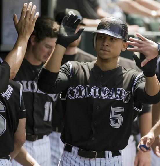 Carlos Gonzalez mentor to prospect Edwin Rios