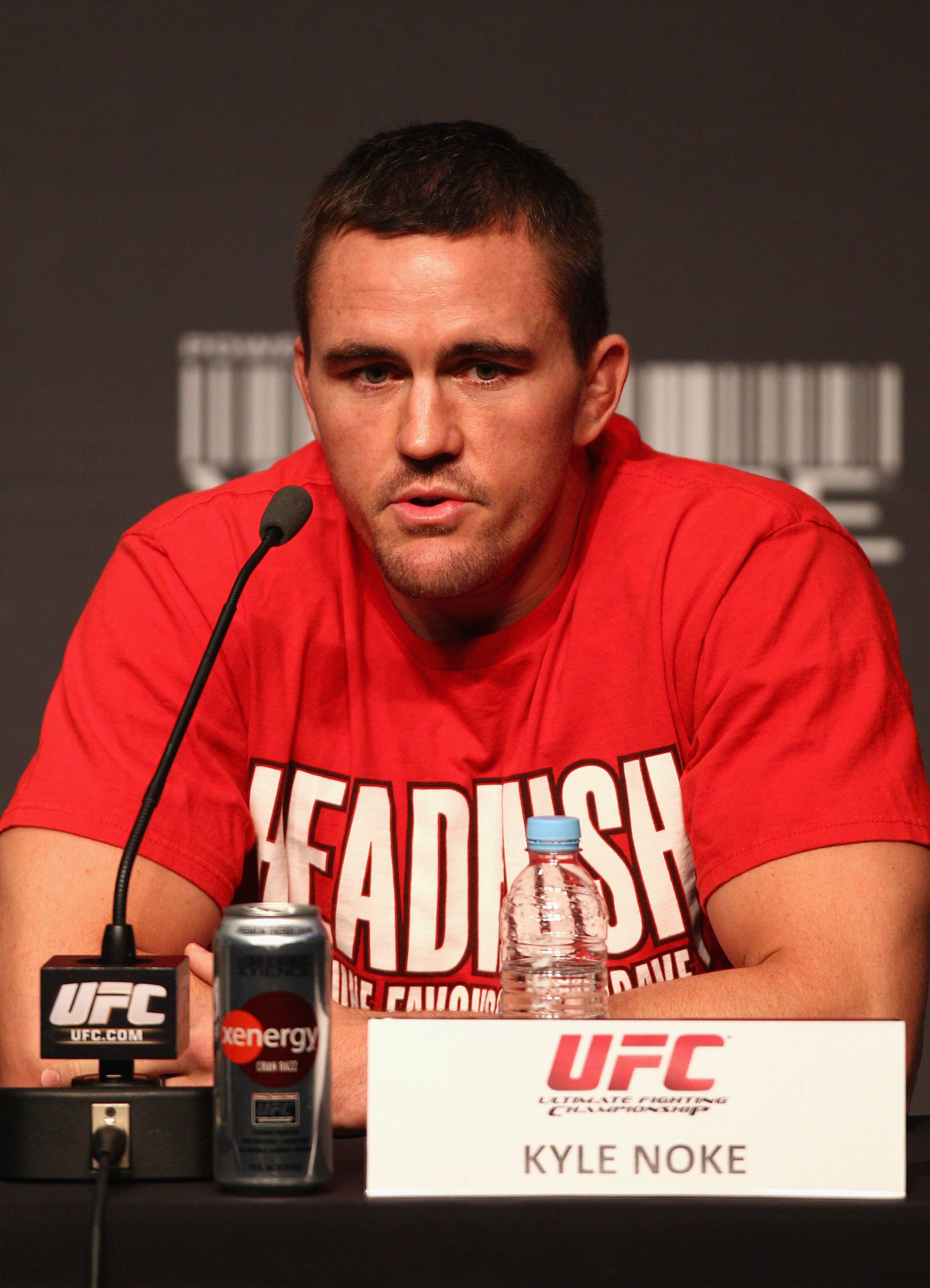 SYDNEY, AUSTRALIA - FEBRUARY 23:  Kyle Noke of Australia speaks during a Press Conference ahead of UFC 127 at Star City on February 23, 2011 in Sydney, Australia.  (Photo by Ryan Pierse/Getty Images)