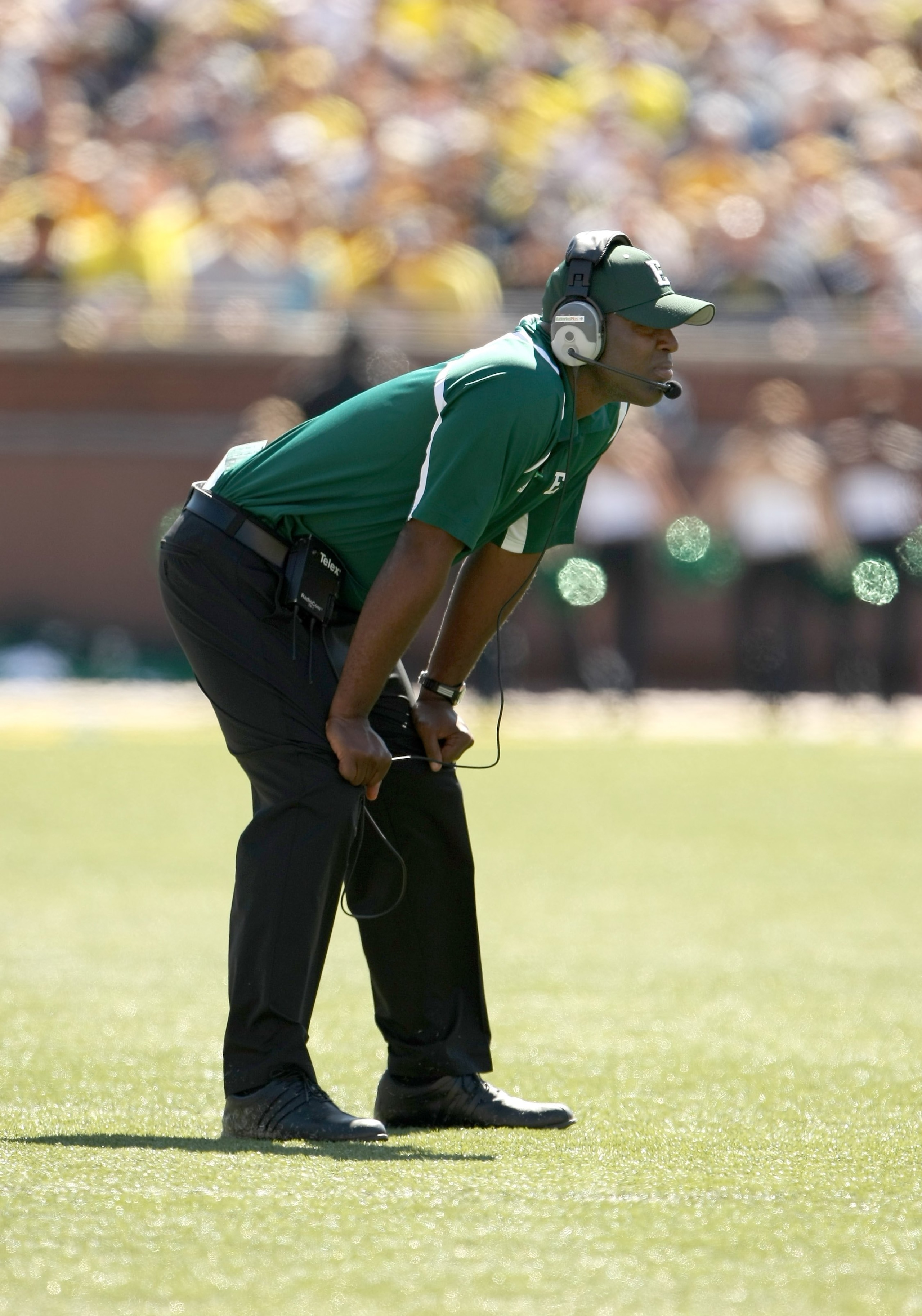 ANN ARBOR, MI - SEPTEMBER 19:  Head coach Ron English stands on the field during the game with the Michigan Wolverines at Michigan Stadium on September 19, 2009 in Ann Arbor, Michigan.  Michigan won 45-17.  (Photo by Stephen Dunn/Getty Images)