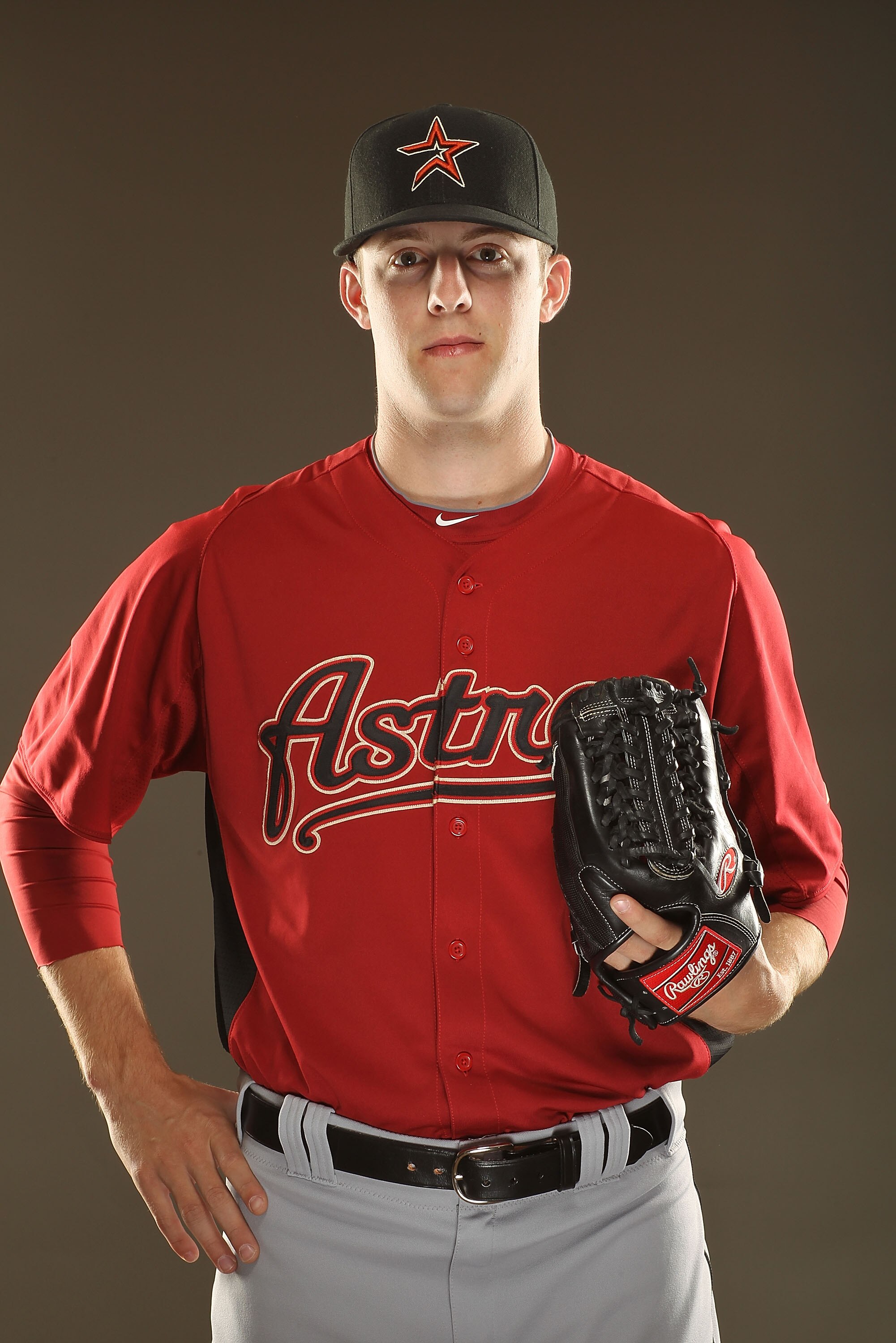 KISSIMMEE, FL - FEBRUARY 24:  Jordan Lyles #70 of the Houston Astros poses for a portrait during Spring Training photo Day at Osceola County Stadium  on February 24, 2011 in Kissimmee, Florida.  (Photo by Al Bello/Getty Images)