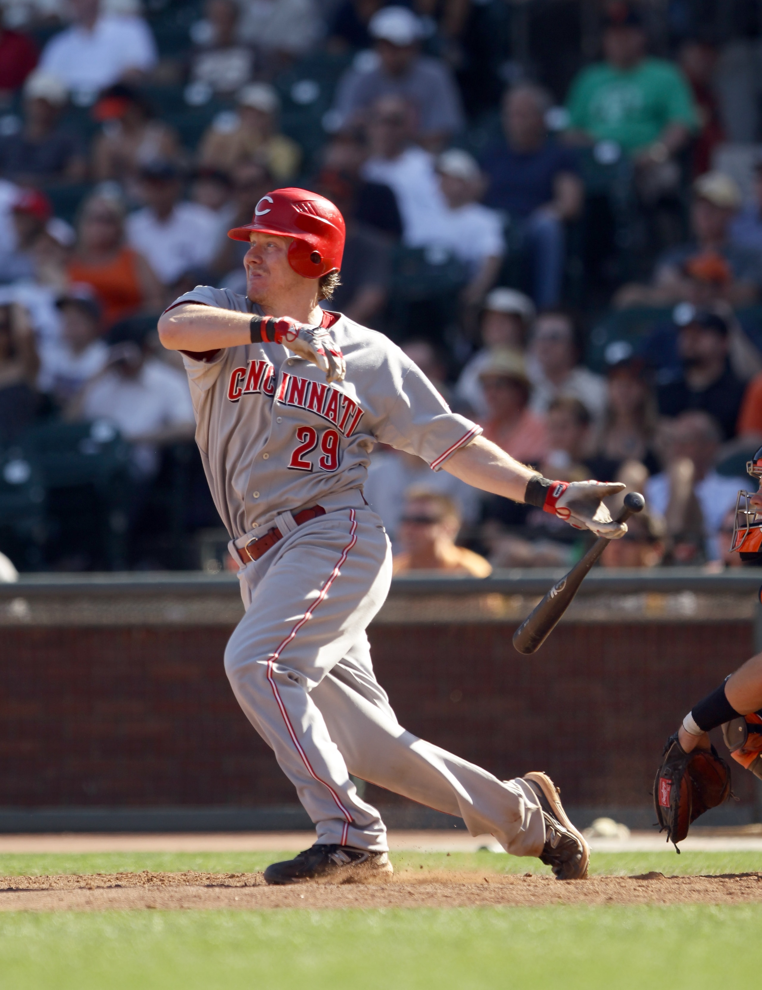 SAN FRANCISCO - AUGUST 25: Ryan Hanigan #29 of the Cincinnati Reds bats against the San Francisco Giants at AT&T Park on August 25, 2010 in San Francisco, California. (Photo by Ezra Shaw/Getty Images) SAN FRANCISCO - AUGUST 25: Ryan Hanigan #29 of the Cincinnati Reds bats against the San Francisco Giants at AT&T Park on August 25, 2010 in San Francisco, California. (Photo by Ezra Shaw/Getty Images)