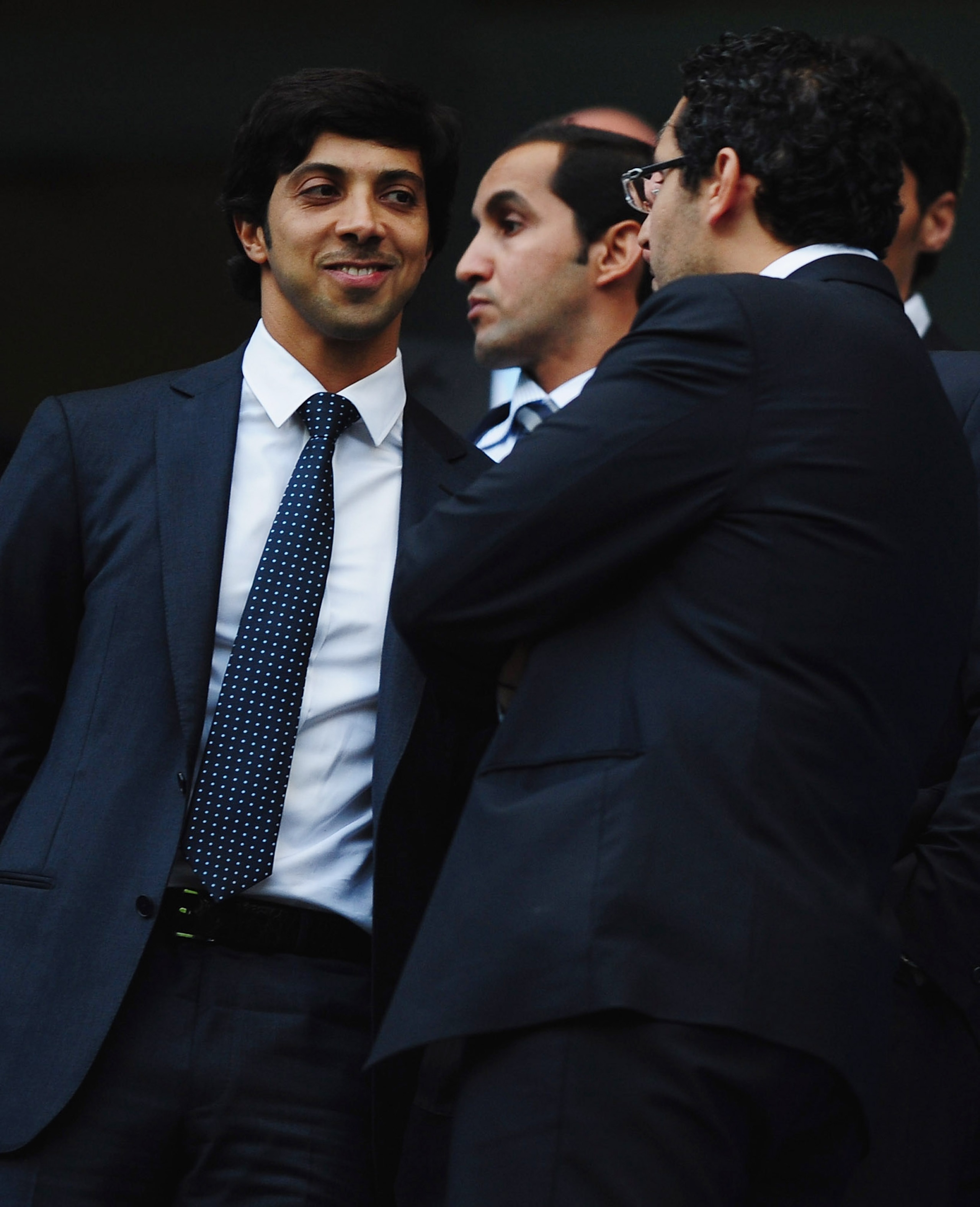 MANCHESTER, ENGLAND - AUGUST 23:  Manchester City owner Sheik Mansour looks on during the Barclays Premier League match between Manchester City and Liverpool at City of Manchester Stadium on August 23, 2010 in Manchester, England.  (Photo by Laurence Grif