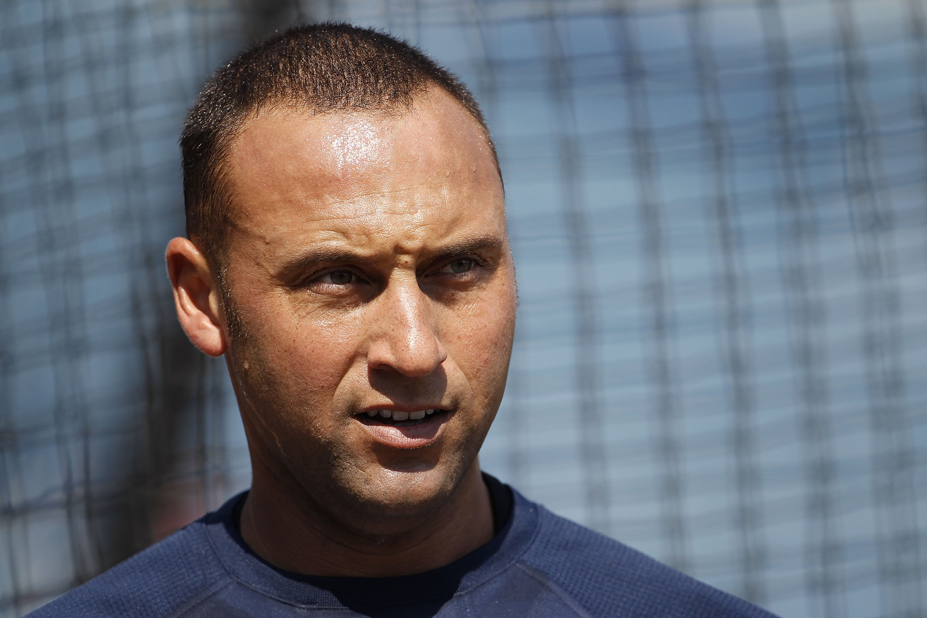 TAMPA, FL - FEBRUARY 20:  Derek Jeter #2 of the New York Yankees during the first full team workout of Spring Training on February 20, 2011 at the George M. Steinbrenner Field in Tampa, Florida.  (Photo by Leon Halip/Getty Images)