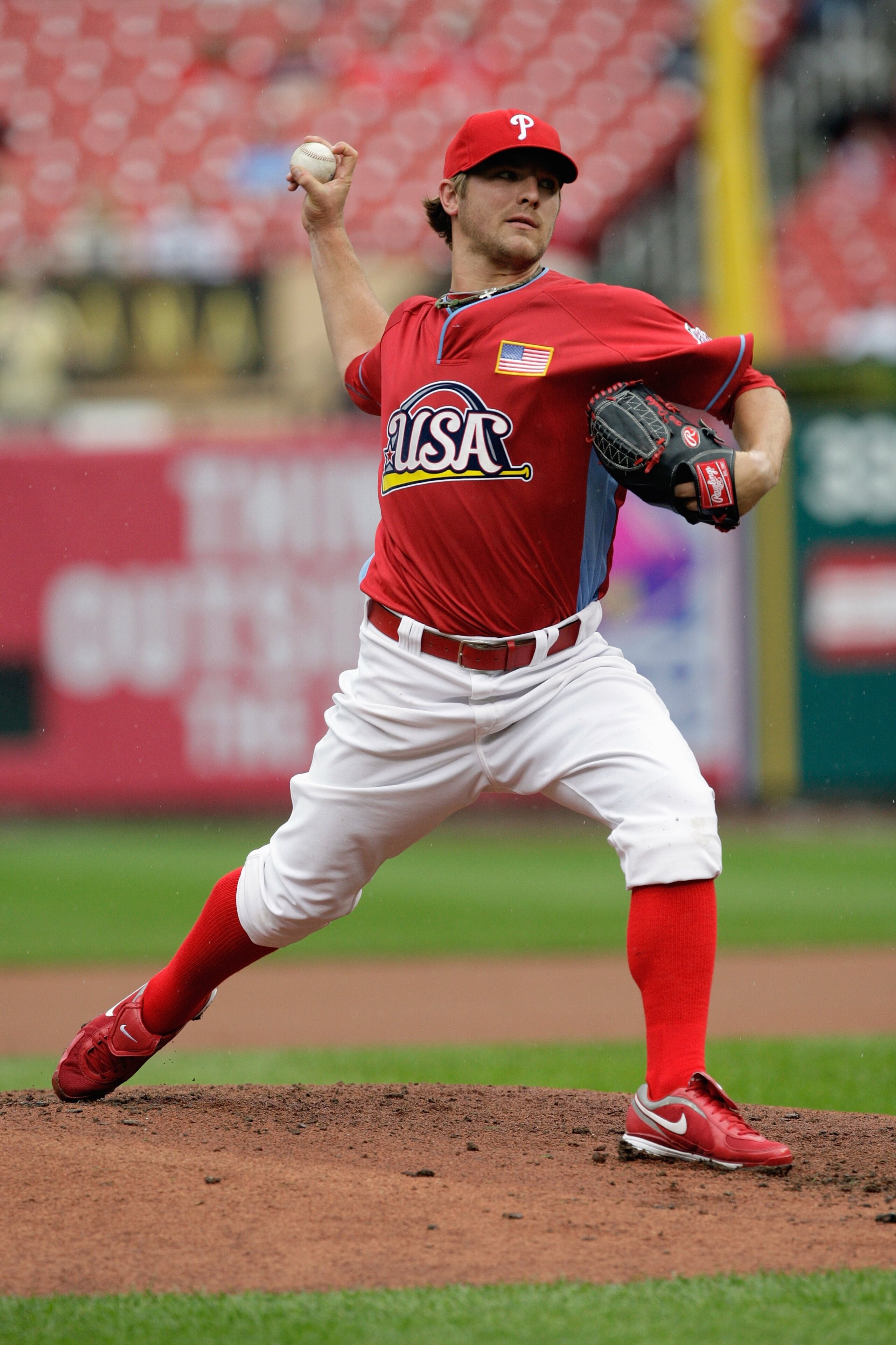 ST. LOUIS, MO - JULY 12: U.S. Futures All-Star Kyle Drabek of the Philadelphia Phillies pitches during the 2009 XM All-Star Futures Game at Busch Stadium on July 12, 2009 in St. Louis, Missouri. (Photo by Jamie Squire/Getty Images) ST. LOUIS, MO - JULY 12: U.S. Futures All-Star Kyle Drabek of the Philadelphia Phillies pitches during the 2009 XM All-Star Futures Game at Busch Stadium on July 12, 2009 in St. Louis, Missouri. (Photo by Jamie Squire/Getty Images)