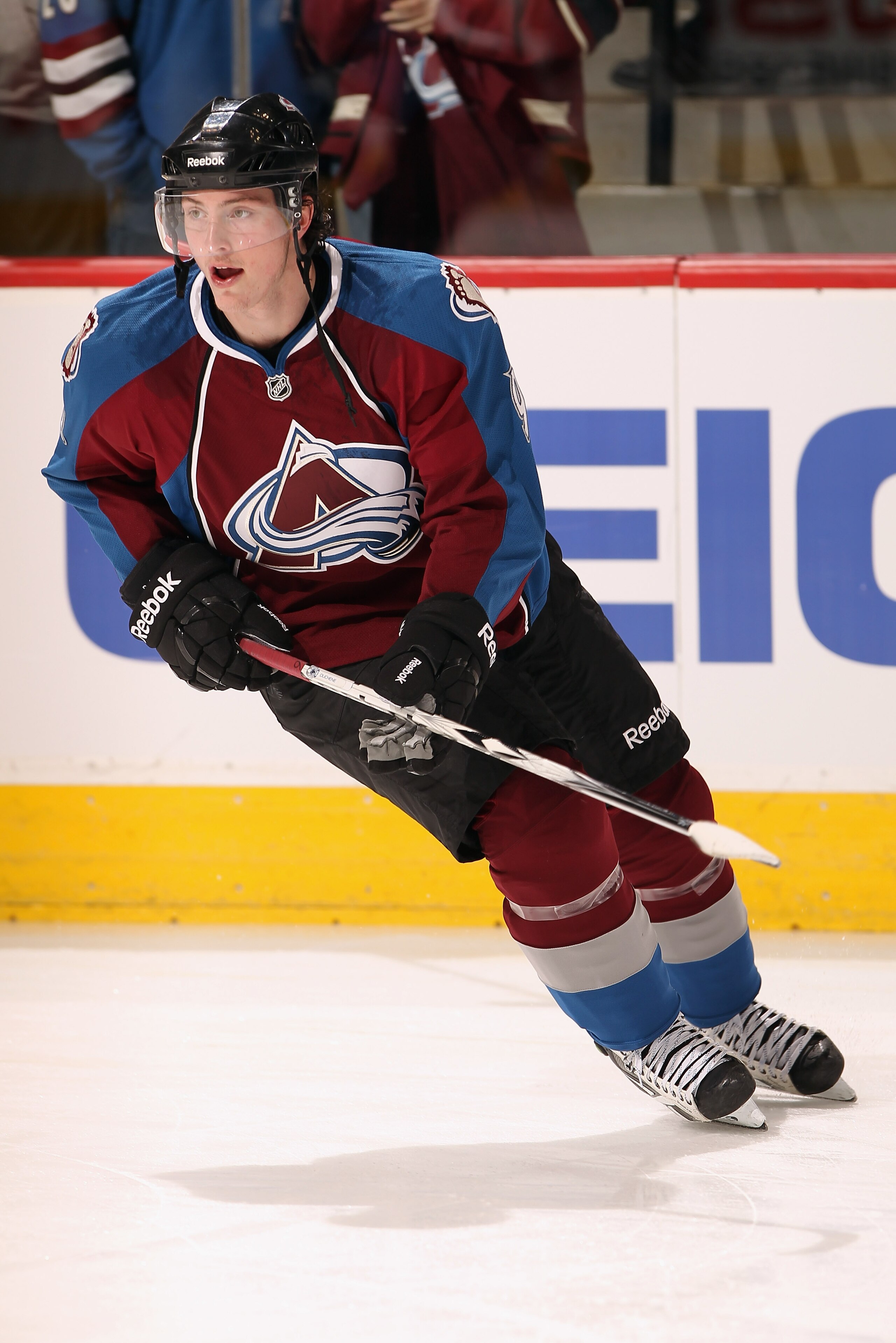 DENVER, CO - FEBRUARY 23: Matt Duchene #9 of the Colorado Avalanche skates during warm ups prior to facing the Edmonton Oilers at the Pepsi Center on February 23, 2011 in Denver, Colorado. The Oilers defeated the Avalanmche 5-1. (Photo by Doug Pensinger DENVER, CO - FEBRUARY 23: Matt Duchene #9 of the Colorado Avalanche skates during warm ups prior to facing the Edmonton Oilers at the Pepsi Center on February 23, 2011 in Denver, Colorado. The Oilers defeated the Avalanmche 5-1. (Photo by Doug Pensinger