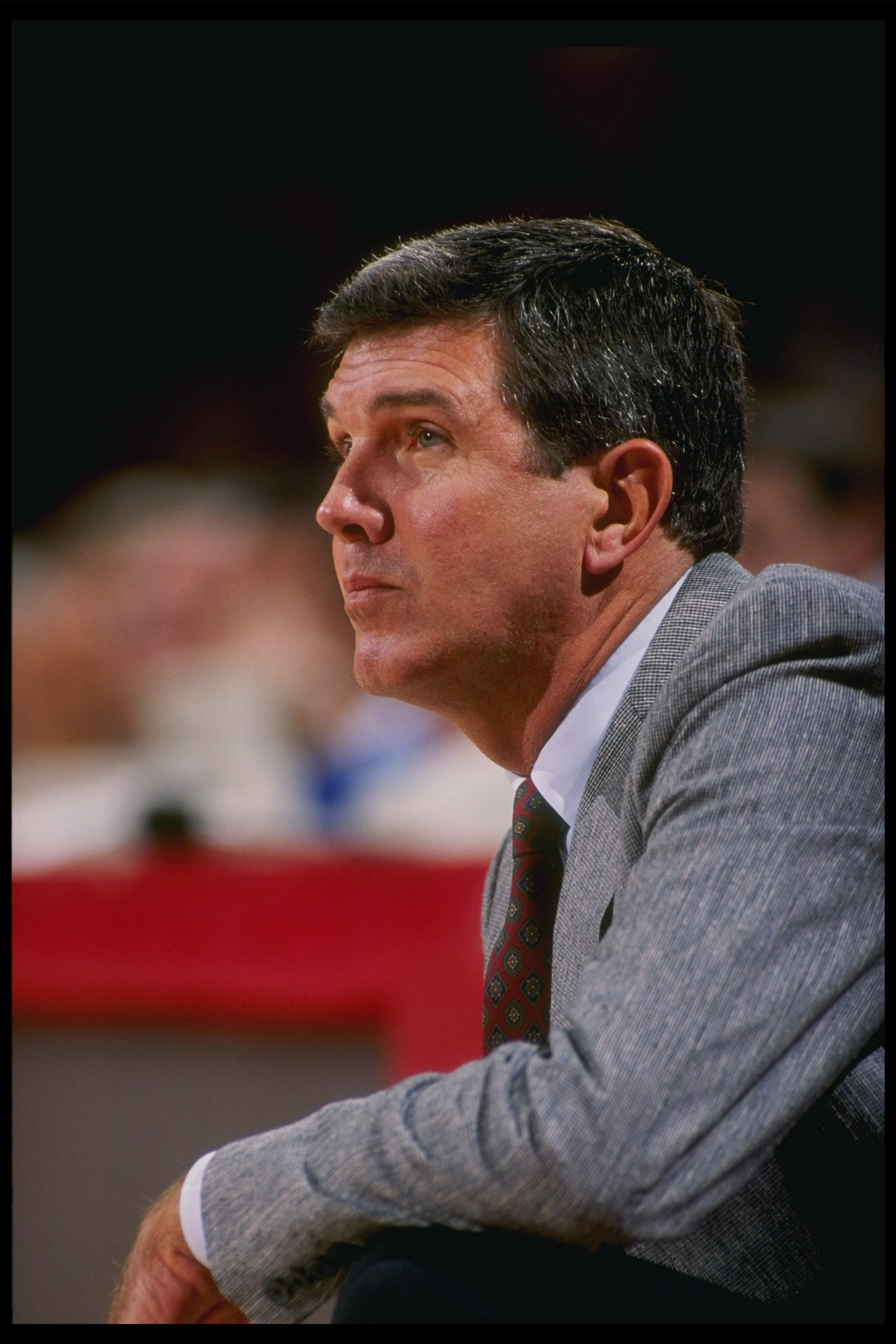 1990:  Coach Matt Guokas of the Orlando Magic watches his players during a game. Mandatory Credit: Tim de Frisco  /Allsport