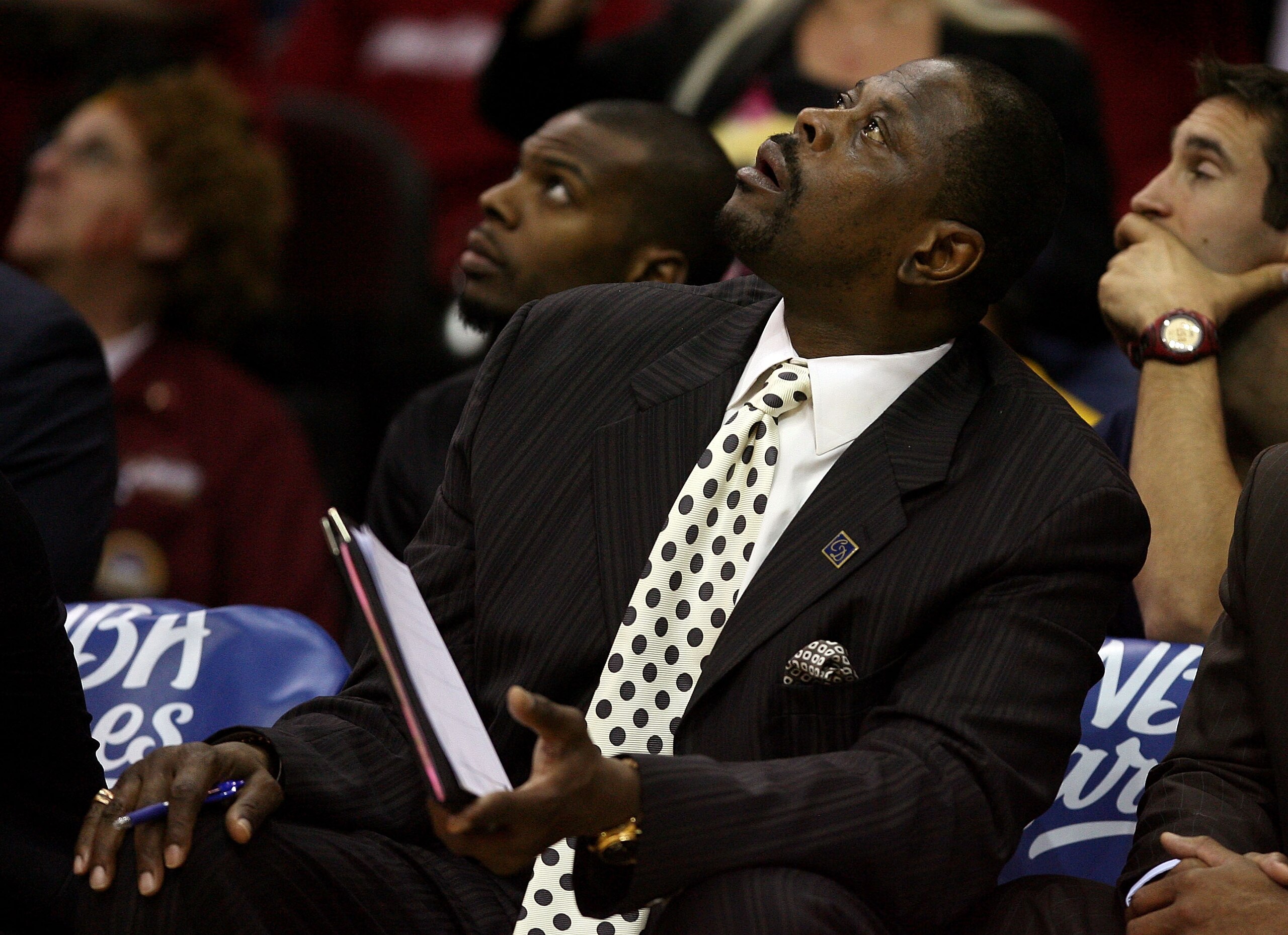 CLEVELAND - MAY 20: Assistant coach Patrick Ewing of the Orlando Magic looks on from the bench during Game One of the Eastern Conference Finals against the Cleveland Cavaliers during the 2009 Playoffs at Quicken Loans Arena on May 20, 2009 in Cleveland, O