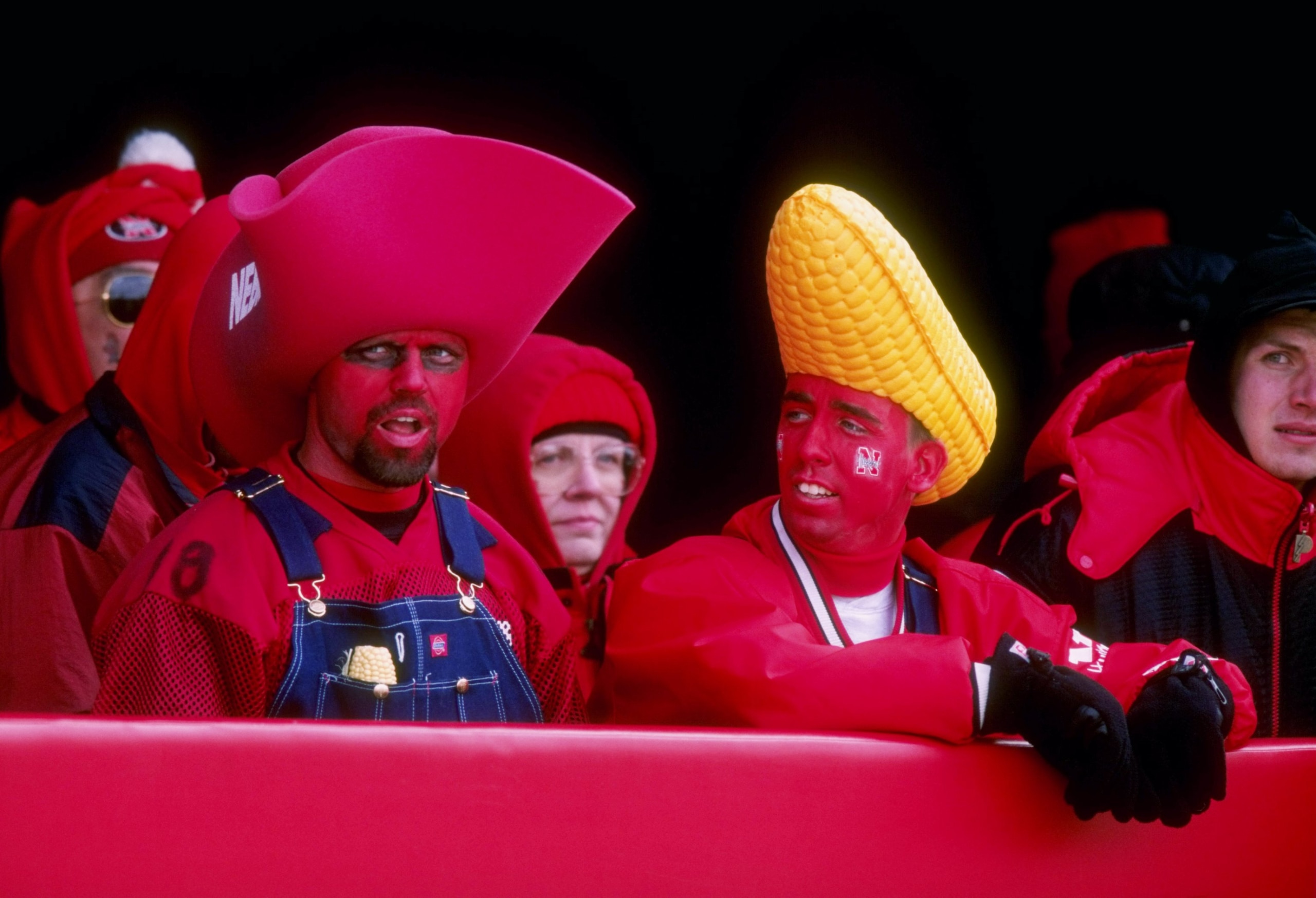 15 Nov 1997: Nebraska fans support their team during the Cornhuskers 77-14 win over Iowa State at Memorial Stadium in Lincoln, Nebraska. 15 Nov 1997: Nebraska fans support their team during the Cornhuskers 77-14 win over Iowa State at Memorial Stadium in Lincoln, Nebraska.