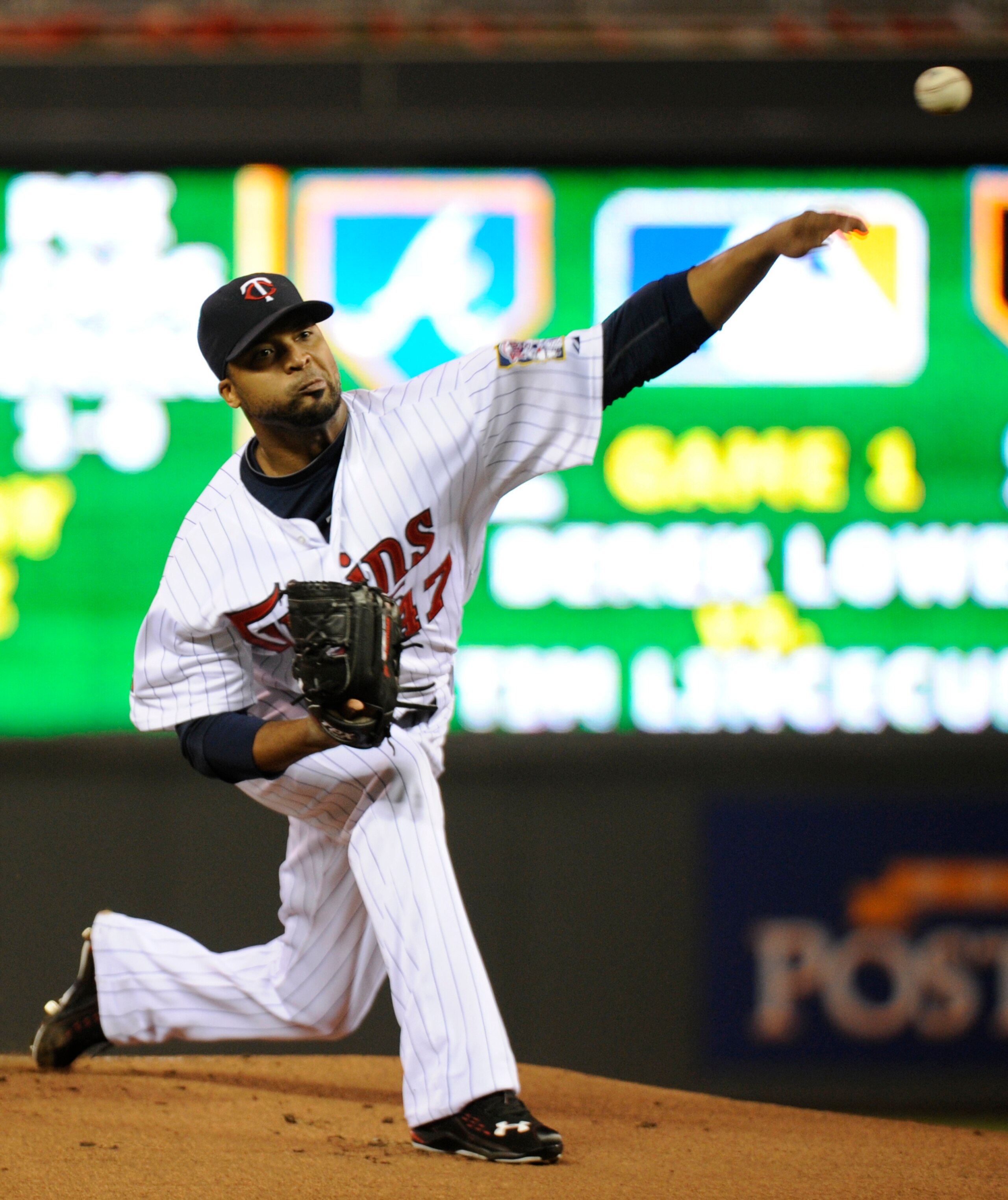 MINNEAPOLIS, MN - OCTOBER 6: Francisco Liriano #47 of the Minnesota Twins pitches during game one of the ALDS against the New York Yankees on October 6, 2010 at Target Field in Minneapolis, Minnesota. (Photo by Hannah Foslien /Getty Images)