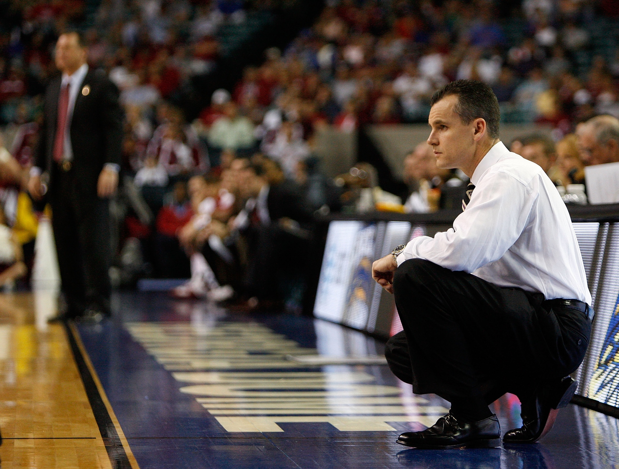 ATLANTA - MARCH 13:  Head coach Billy Donovan of the University of Florida Gators watches during the SEC Basketball Tournament on March 13, 2008 at the Georgia Dome in Atlanta, Georgia.  The Commodores defeated the Tigers 93-82.  (Photo by Chris Graythen/