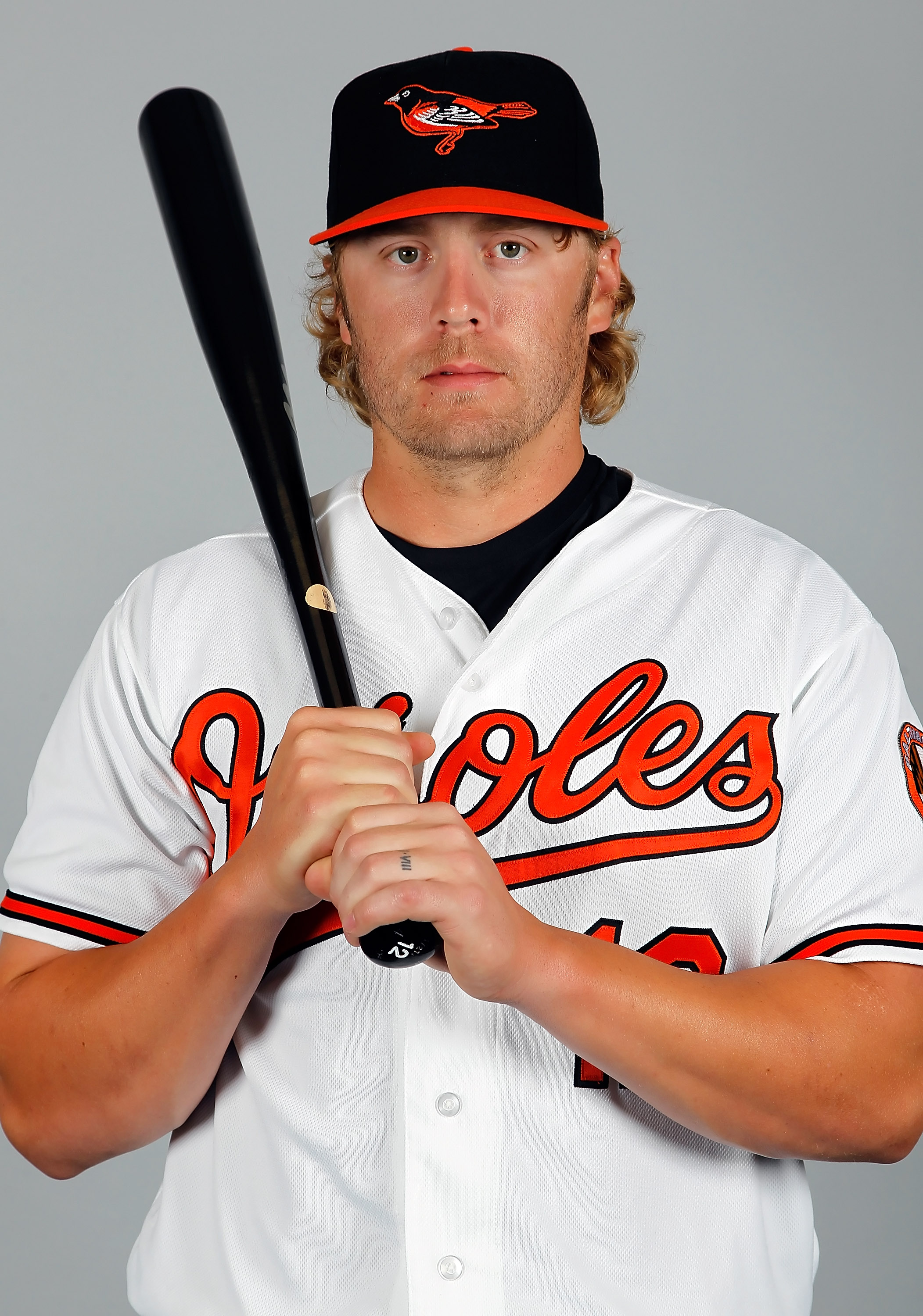 SARASOTA, FL - FEBRUARY 26: Infielder Mark Reynolds #12 of the Baltimore Orioles poses for a photo during photo day at Ed Smith Stadium on February 26, 2011 in Sarasota, Florida. (Photo by J. Meric/Getty Images)