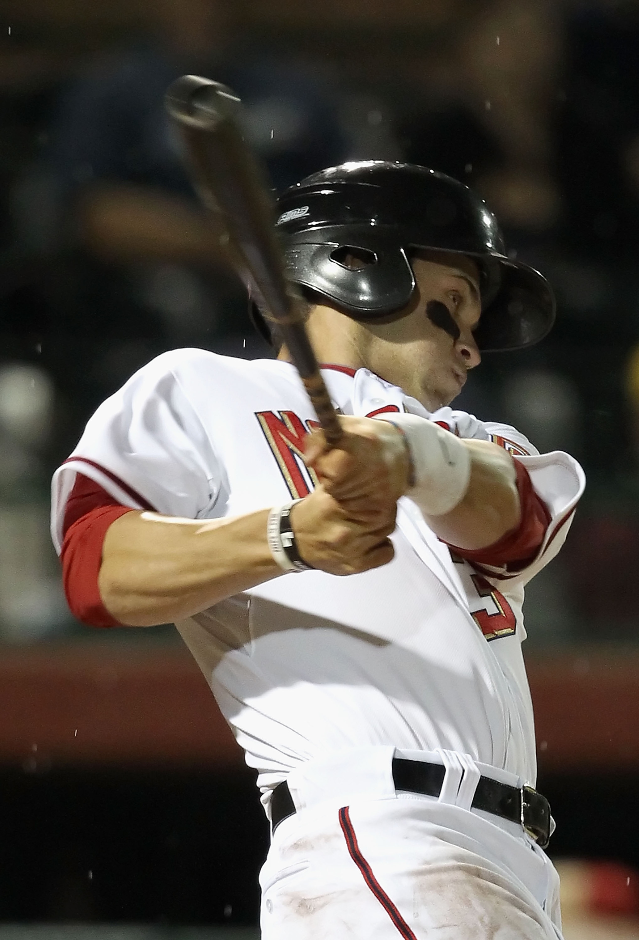 SCOTTSDALE, AZ - OCTOBER 20:  Washington Nationals prospect, Bryce Harper #34 playing for the Scottsdale Scorpions bats against the Mesa Solar Sox during the AZ Fall League game at Scottsdale Stadium on October 20, 2010 in Scottsdale, Arizona.  (Photo by
