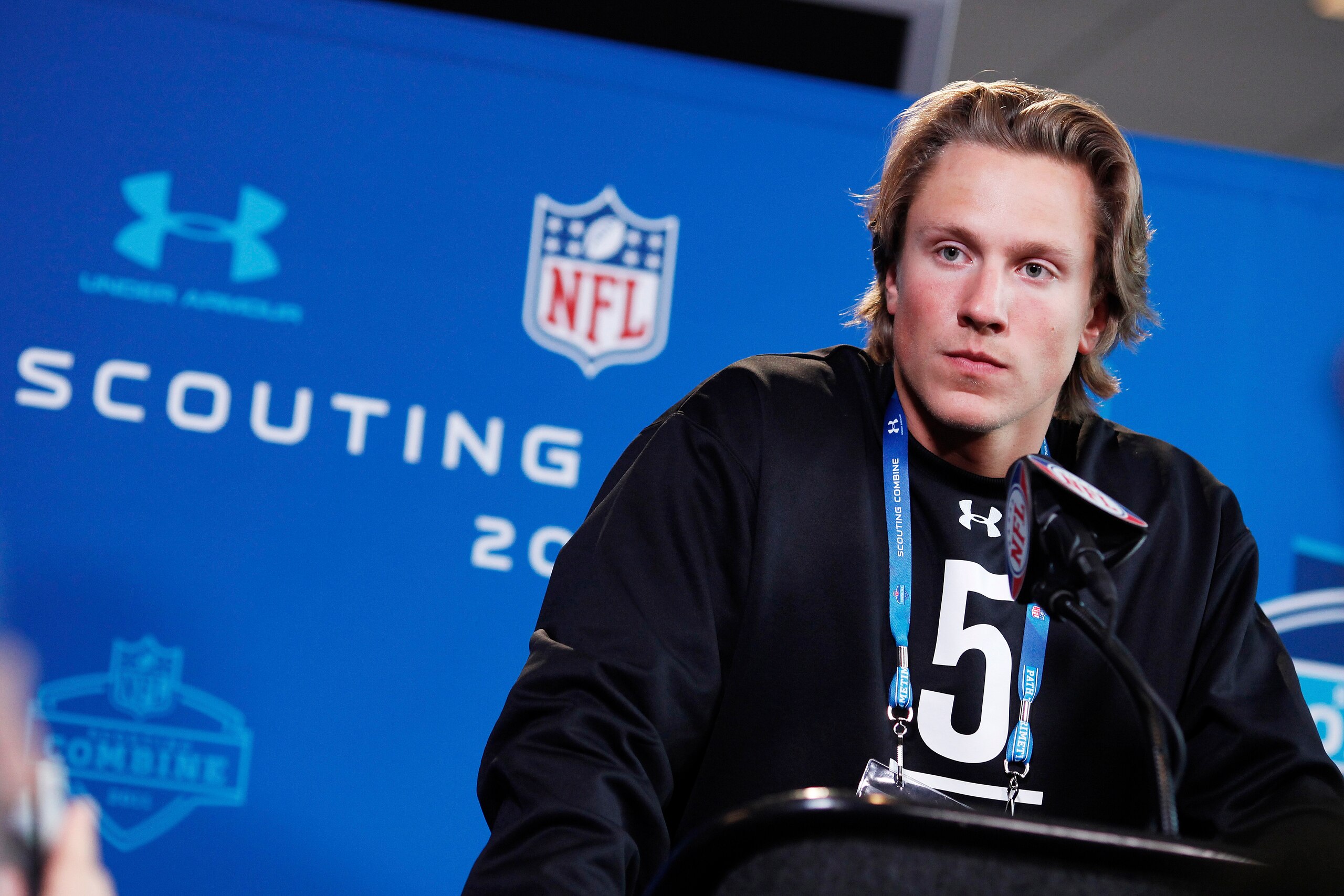 INDIANAPOLIS, IN - FEBRUARY 25: Missouri Tigers quarterback Blaine Gabbert answers questions during a media session at the 2011 NFL Scouting Combine at Lucas Oil Stadium on February 25, 2011 in Indianapolis, Indiana. (Photo by Joe Robbins/Getty Images) INDIANAPOLIS, IN - FEBRUARY 25: Missouri Tigers quarterback Blaine Gabbert answers questions during a media session at the 2011 NFL Scouting Combine at Lucas Oil Stadium on February 25, 2011 in Indianapolis, Indiana. (Photo by Joe Robbins/Getty Images)