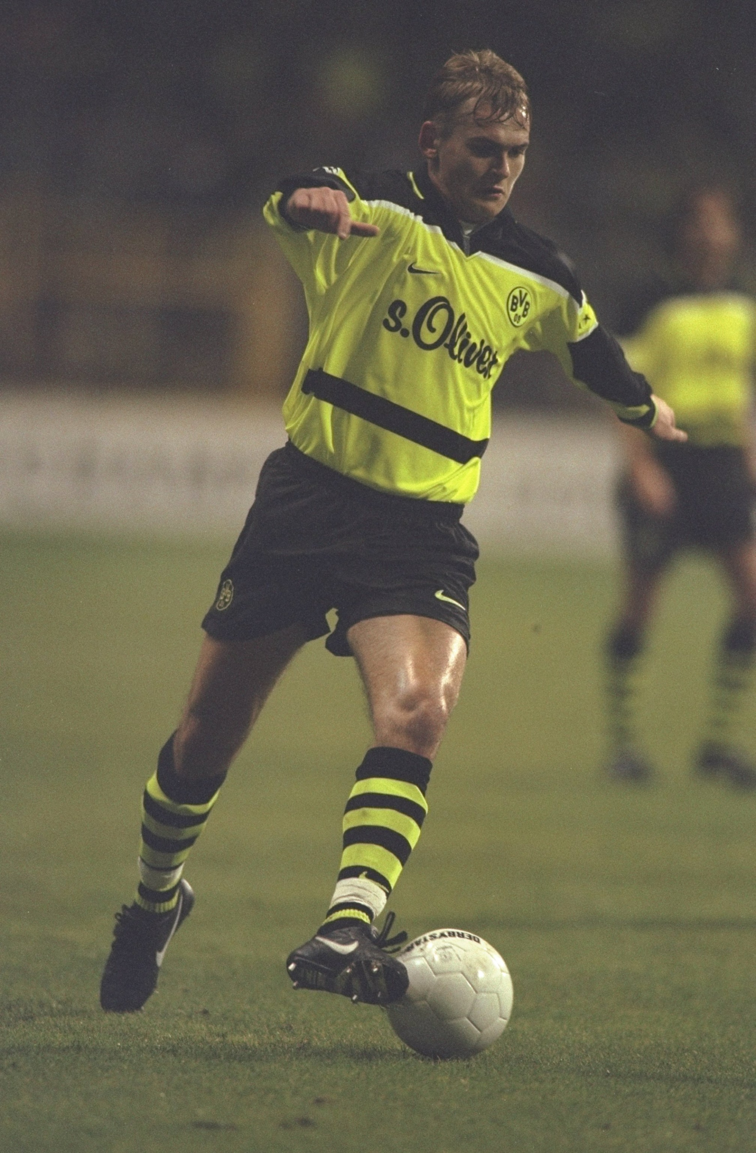 5 Nov 1997:  Vladimir But of Borussia Dortmund in action during the UEFA Champions League match against Parma at the Westfalenstadion in Dortmund, Germany. Borussia Dortmund won 2-0. \ Mandatory Credit: Stu Forster /Allsport
