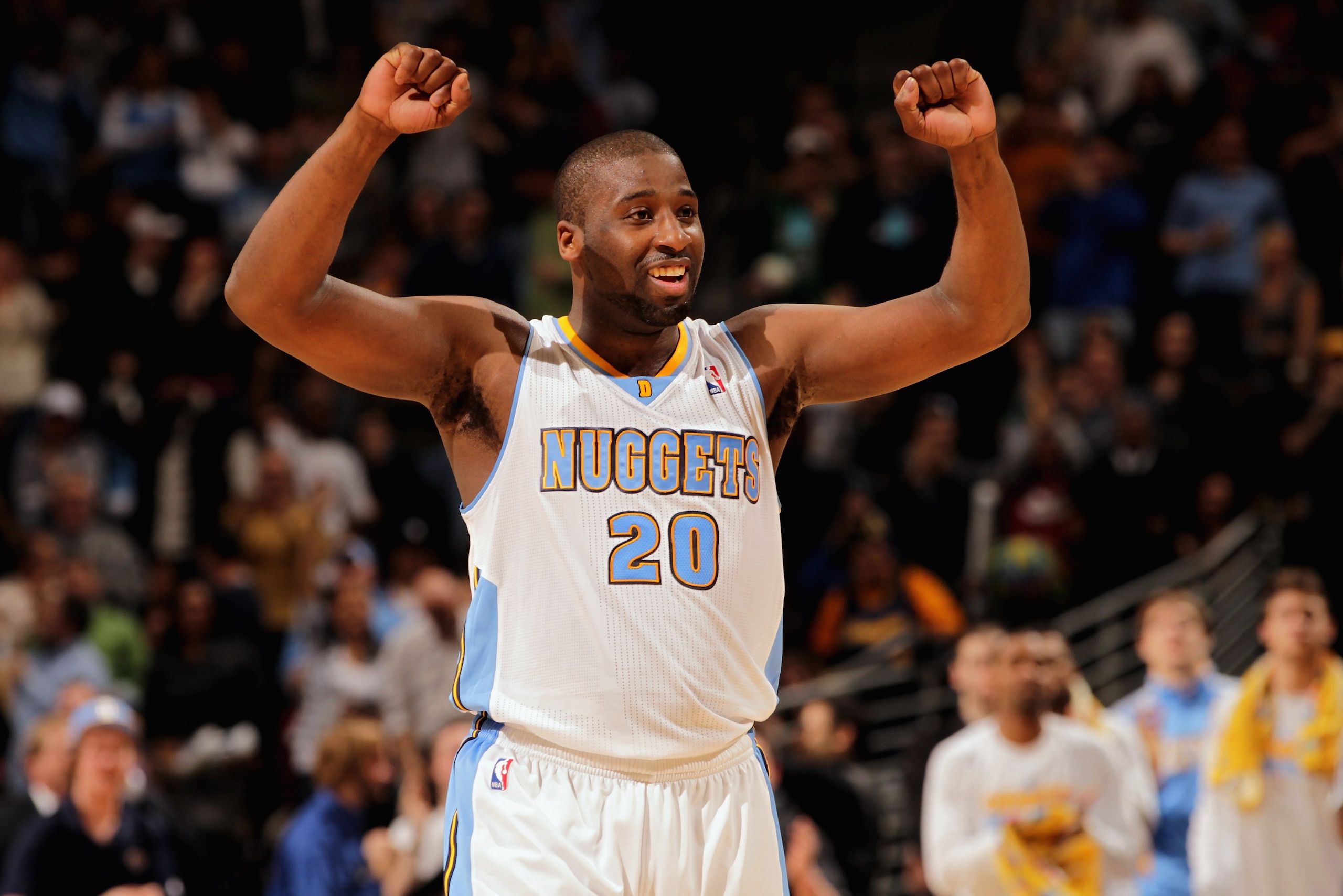 DENVER, CO - FEBRUARY 24:  Raymond Felton #20 of the Denver Nuggets reacts in the fourth quarter against the Boston Celtics during NBA action at the Pepsi Center on February 24, 2011 in Denver, Colorado. The Nuggets defeated the Celtics 89-75. NOTE TO USE