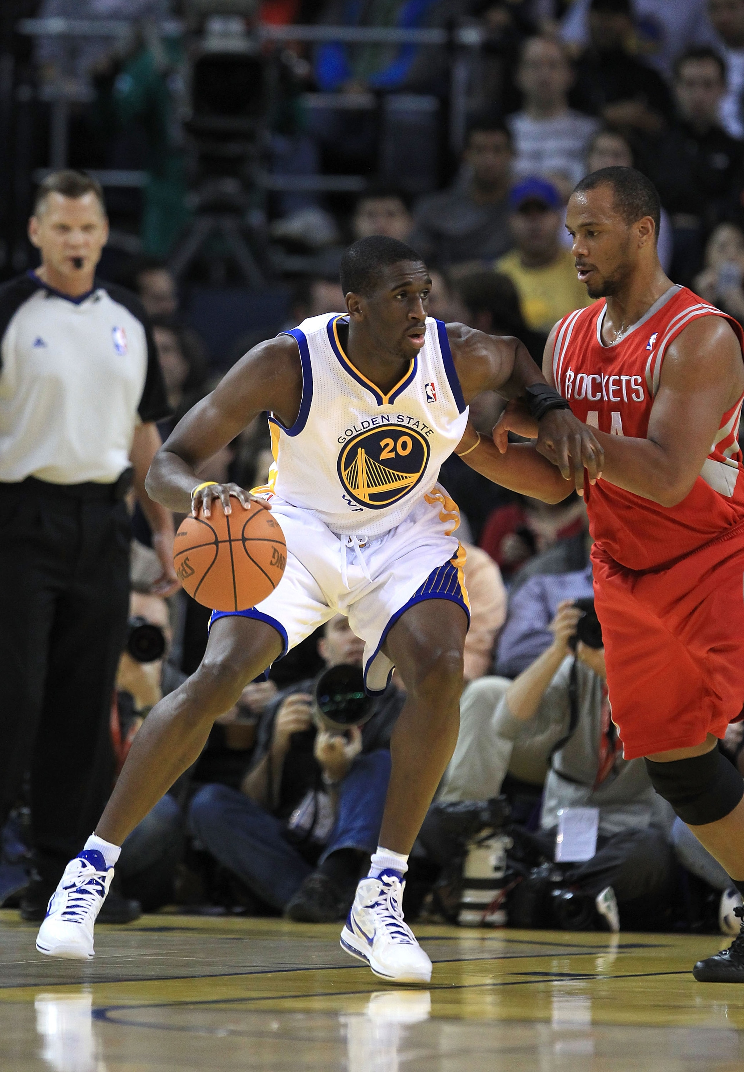 OAKLAND, CA - DECEMBER 20:  Ekpe Udoh #29 of the Golden State Warriors in action against the Houston Rockets at Oracle Arena on December 20, 2010 in Oakland, California. NOTE TO USER: User expressly acknowledges and agrees that, by downloading and or usin
