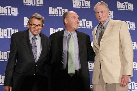 Penn State Head Coach Joe Paterno, Big Ten Commissioner Jim Delany and Nebraska Athletic Director Tom Osborne
