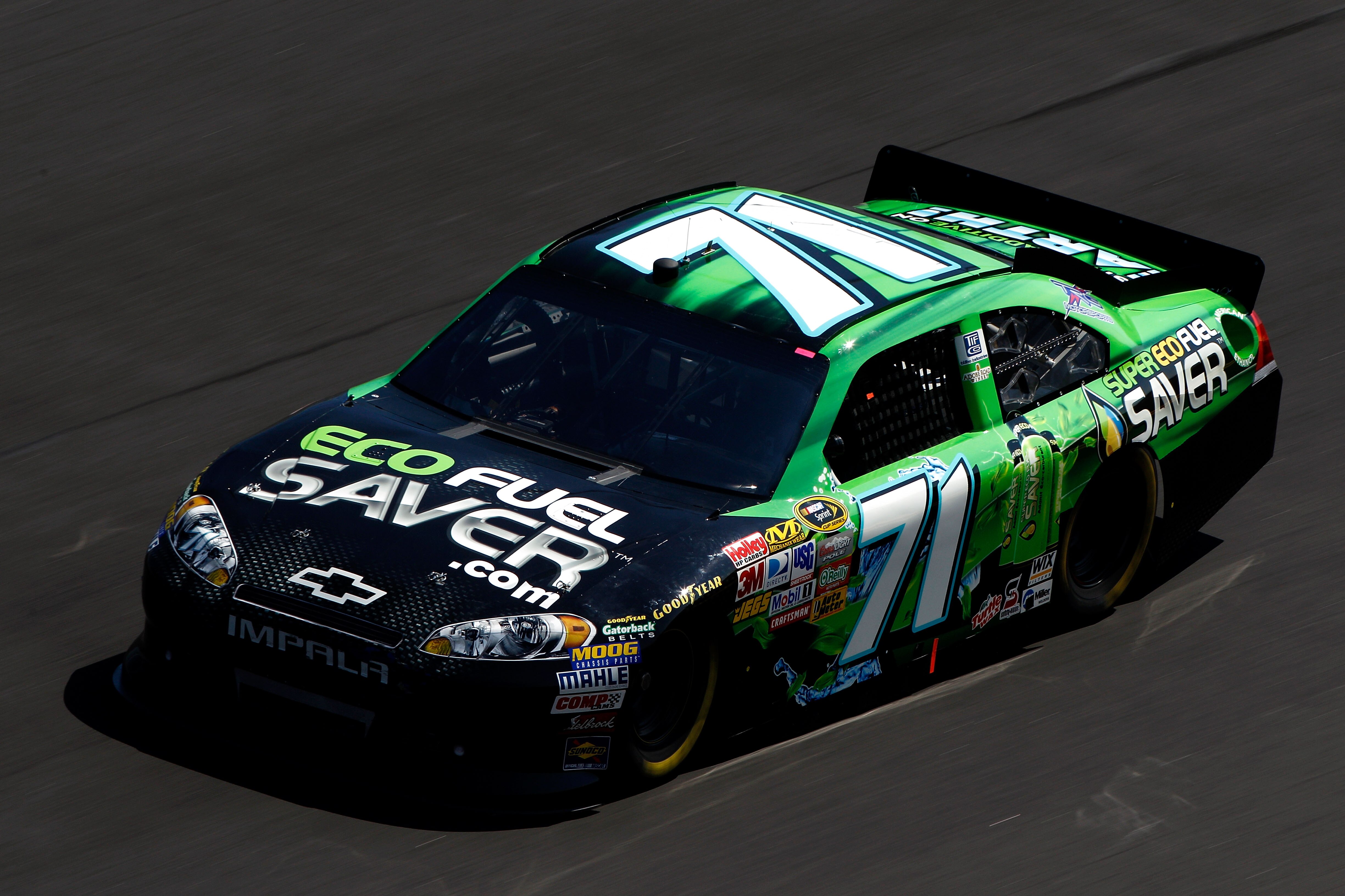 DAYTONA BEACH, FL - FEBRUARY 19:  Andy Lally drives the #71 Super Eco Fuel Saver Chevrolet during practice for the NASCAR Sprint Cup Series Daytona 500 at Daytona International Speedway on February 19, 2011 in Daytona Beach, Florida.  (Photo by Chris Gray