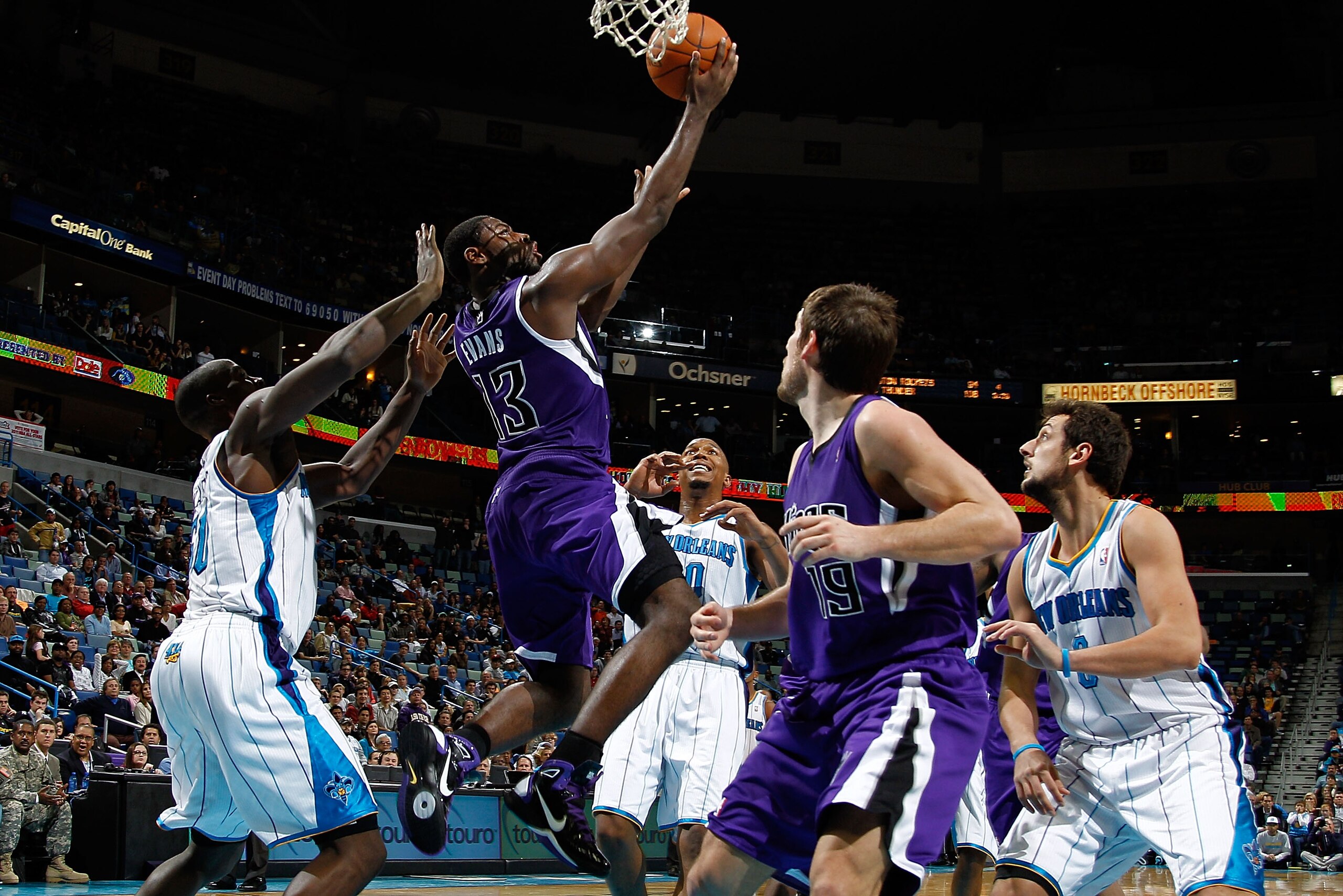 NEW ORLEANS, LA - DECEMBER 15: Tyreke Evans #13 of the Sacramento Kings shoots the ball over Emeka Okafor #50 of the New Orleans Hornets at the New Orleans Arena on December 15, 2010 in New Orleans, Louisiana. The Hornets defeated the Kings 94-91. NOT NEW ORLEANS, LA - DECEMBER 15: Tyreke Evans #13 of the Sacramento Kings shoots the ball over Emeka Okafor #50 of the New Orleans Hornets at the New Orleans Arena on December 15, 2010 in New Orleans, Louisiana. The Hornets defeated the Kings 94-91. NOT