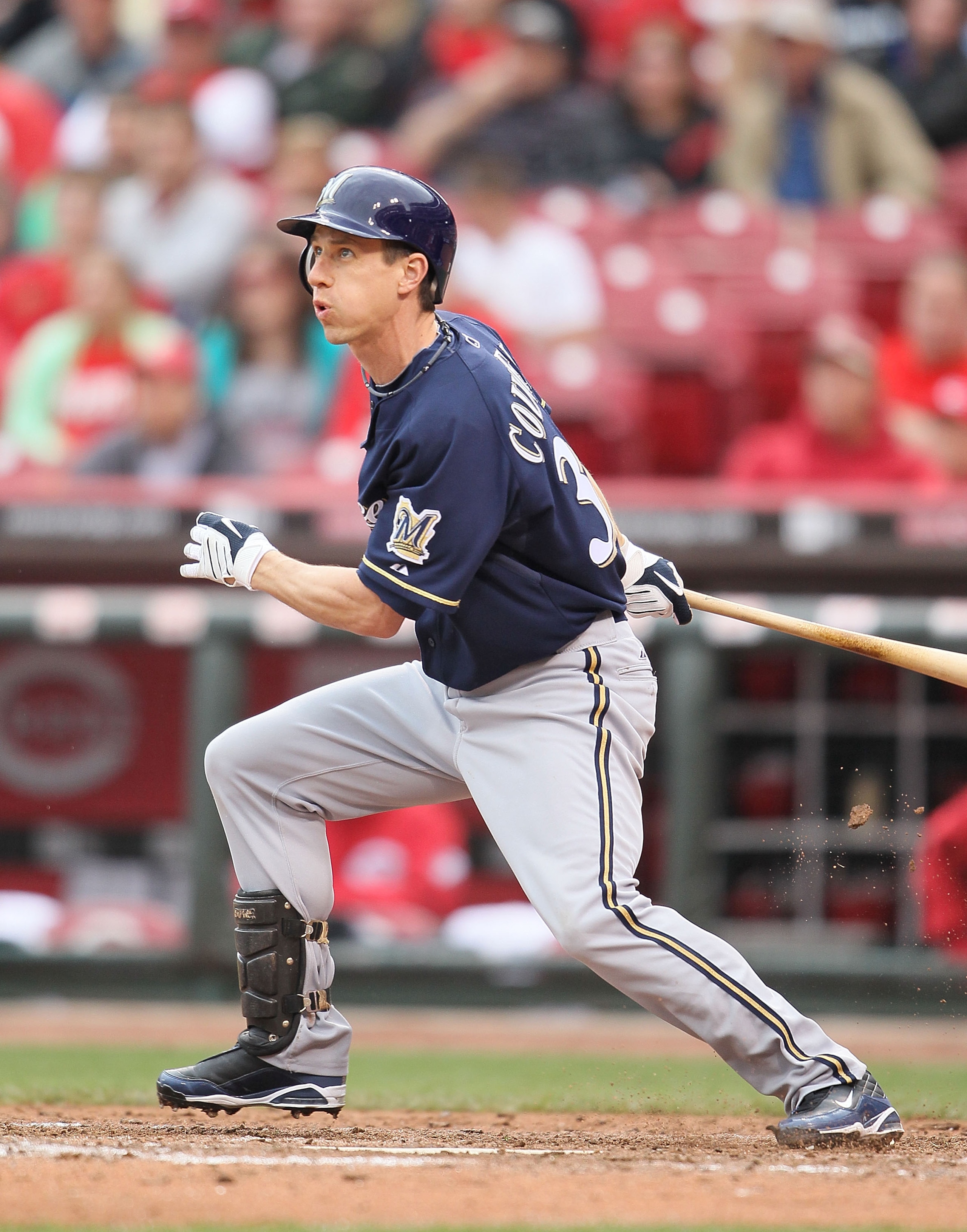 CINCINNATI - MAY 18:  Craig Counsell #30 of the Milwaukee Brewers is at bat during the game against the Cincinnati Reds at Great American Ball Park on May 18, 2010 in Cincinnati, Ohio.  (Photo by Andy Lyons/Getty Images)