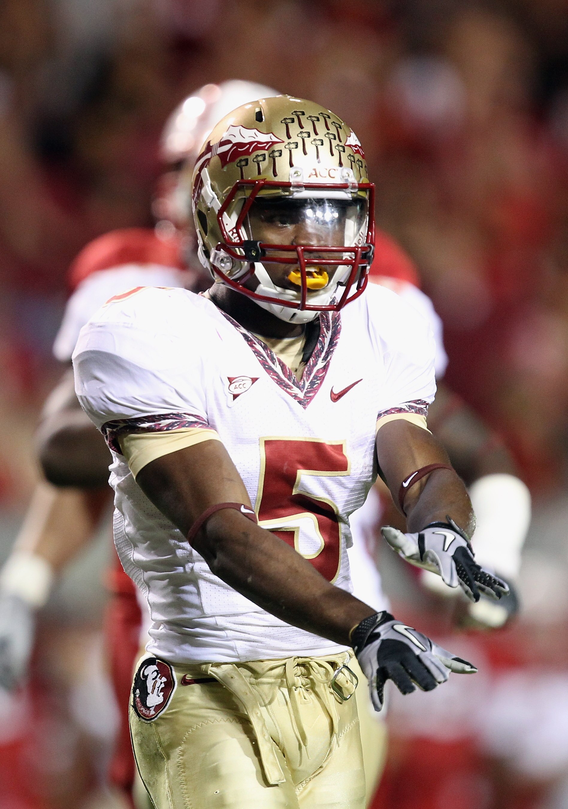 RALEIGH, NC - OCTOBER 28:  Greg Reid #5 of the Florida State Seminoles against the North Carolina State Wolfpack during their game at Carter-Finley Stadium on October 28, 2010 in Raleigh, North Carolina.  (Photo by Streeter Lecka/Getty Images)