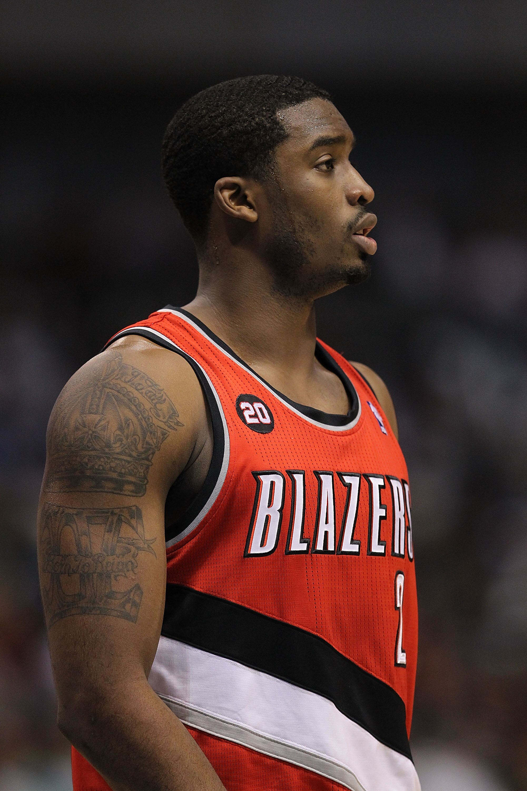 DALLAS, TX - DECEMBER 15: Guard Wesley Matthews #2 of the Portland Trail Blazers at American Airlines Center on December 15, 2010 in Dallas, Texas. NOTE TO USER: User expressly acknowledges and agrees that, by downloading and or using this photograph, U DALLAS, TX - DECEMBER 15: Guard Wesley Matthews #2 of the Portland Trail Blazers at American Airlines Center on December 15, 2010 in Dallas, Texas. NOTE TO USER: User expressly acknowledges and agrees that, by downloading and or using this photograph, U