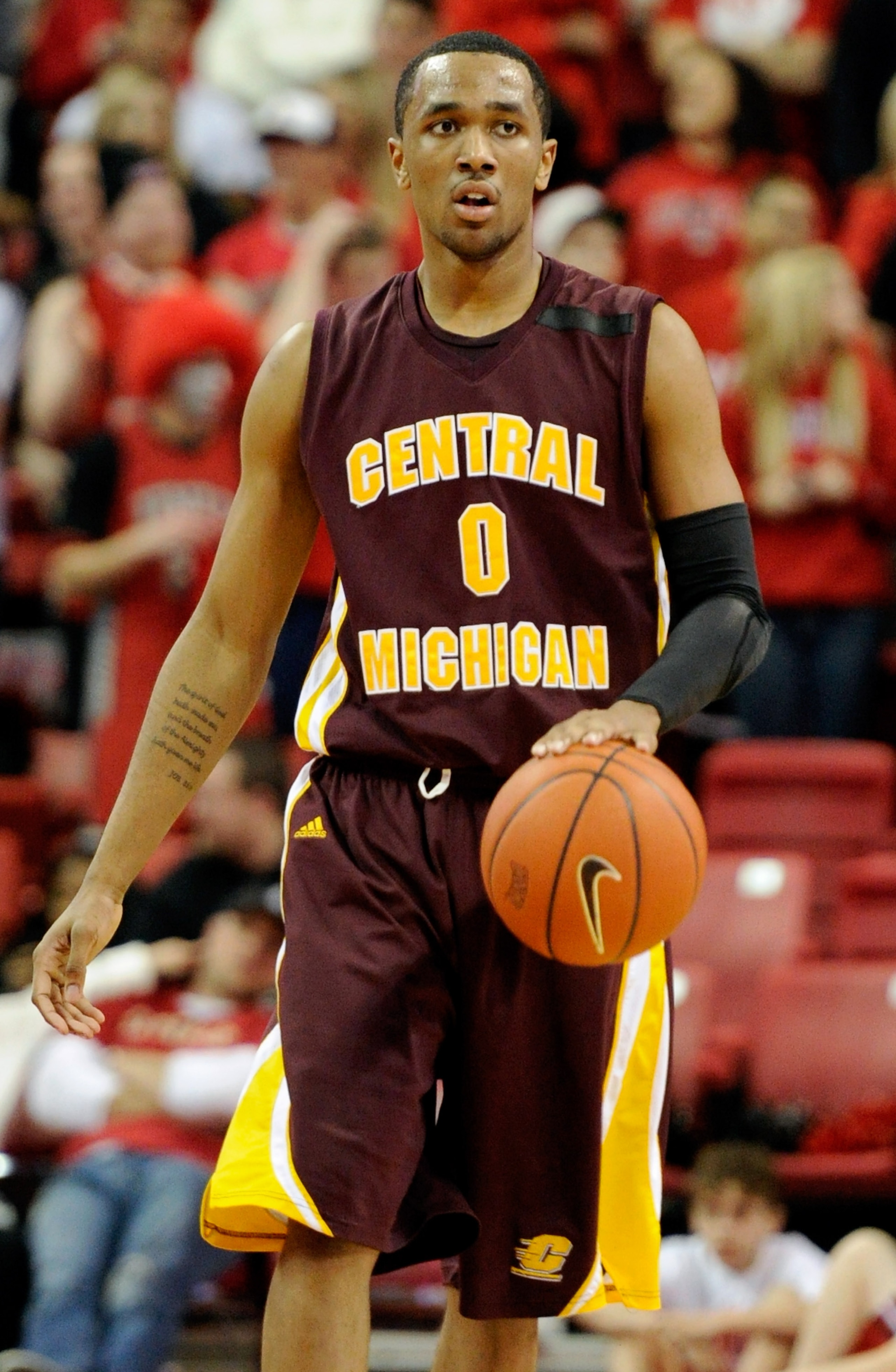 LAS VEGAS, NV - DECEMBER 30:  Trey Zeigler #0 of the Central Michigan Chippewas brings the ball up the court against the UNLV Rebels during their game at the Thomas & Mack Center December 30, 2010 in Las Vegas, Nevada. UNLV won 73-47.  (Photo by Ethan Mil