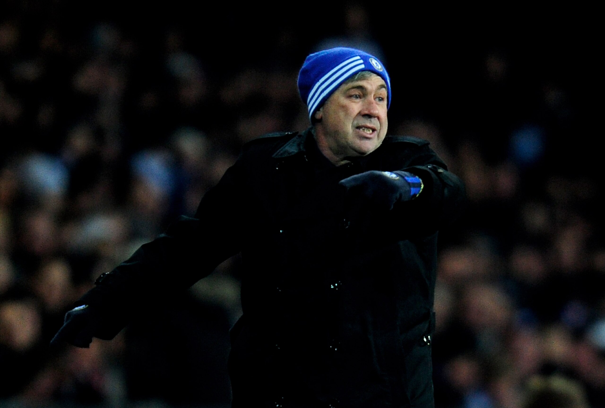 COPENHAGEN, DENMARK - FEBRUARY 22: Chelsea Manager Carlo Ancelotti issues instructions prior to the UEFA Champions League round of 16 first leg match between FC Copenhagen and Chelsea at Parken Stadium on February 22, 2011 in Copenhagen, Denmark. (Photo COPENHAGEN, DENMARK - FEBRUARY 22: Chelsea Manager Carlo Ancelotti issues instructions prior to the UEFA Champions League round of 16 first leg match between FC Copenhagen and Chelsea at Parken Stadium on February 22, 2011 in Copenhagen, Denmark. (Photo