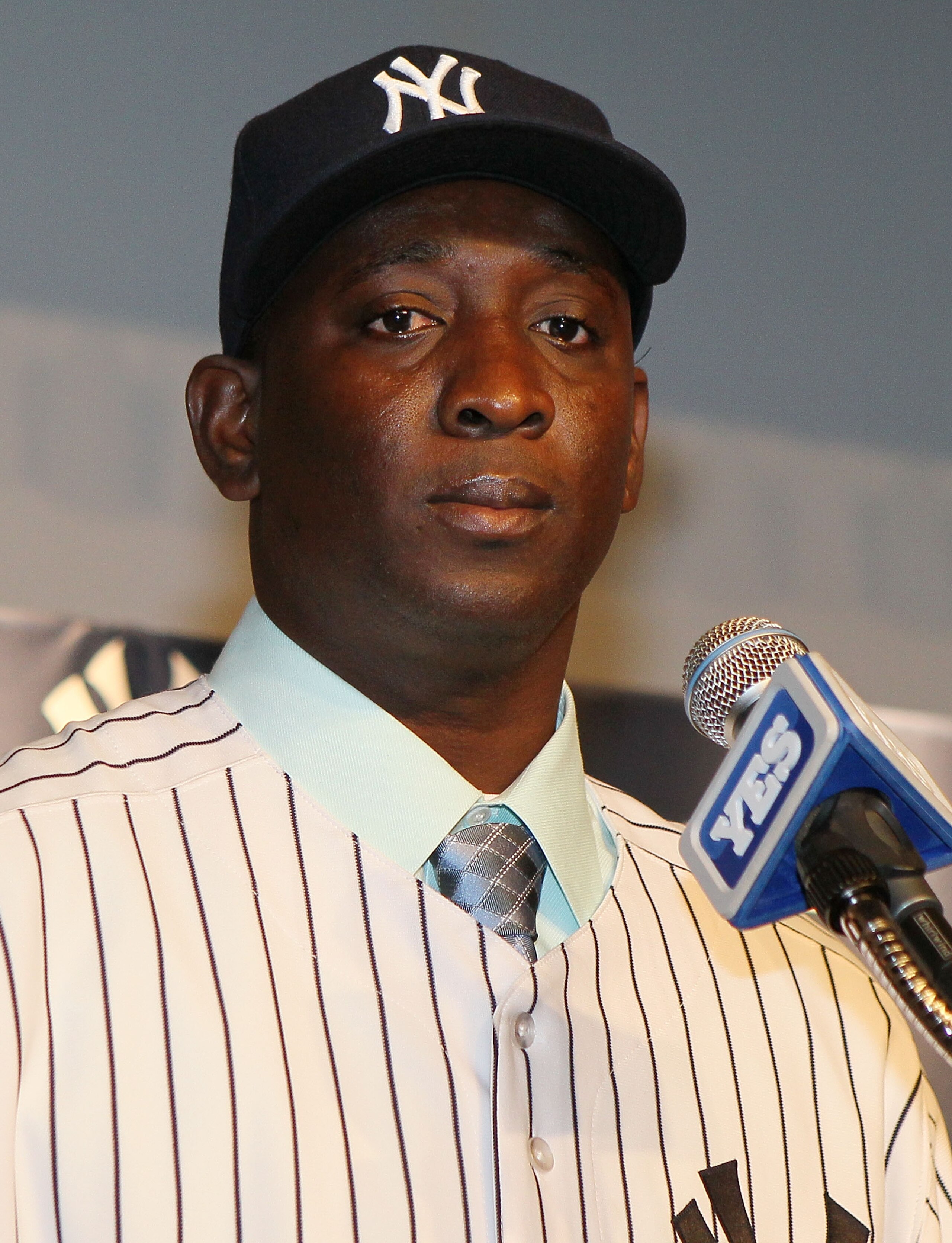 NEW YORK, NY - JANUARY 19:  Rafael Soriano of the New York Yankees speaks during his introduction press conference on January 19, 2011 at Yankee Stadium in the Bronx borough of New York City. The Yankees signed Soriano to a three year contract.  (Photo by