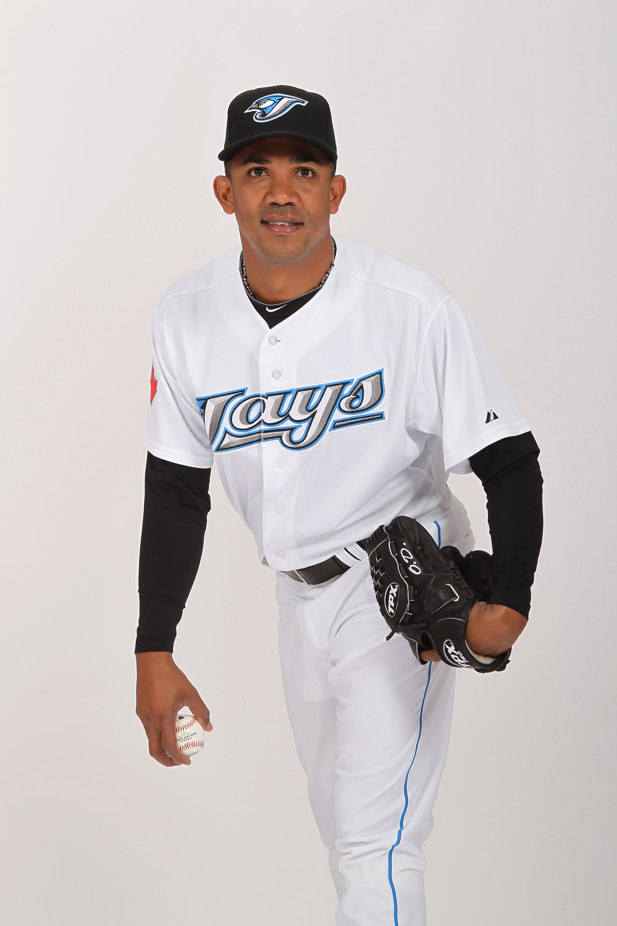 DUNEDIN, FL - FEBRUARY 20:  Octavio Dotel #35 of the Toronto Blue Jays poses during photo day at Florida Auto Exchange Stadium on February 20, 2011 in Dunedin, Florida.  (Photo by Nick Laham/Getty Images)