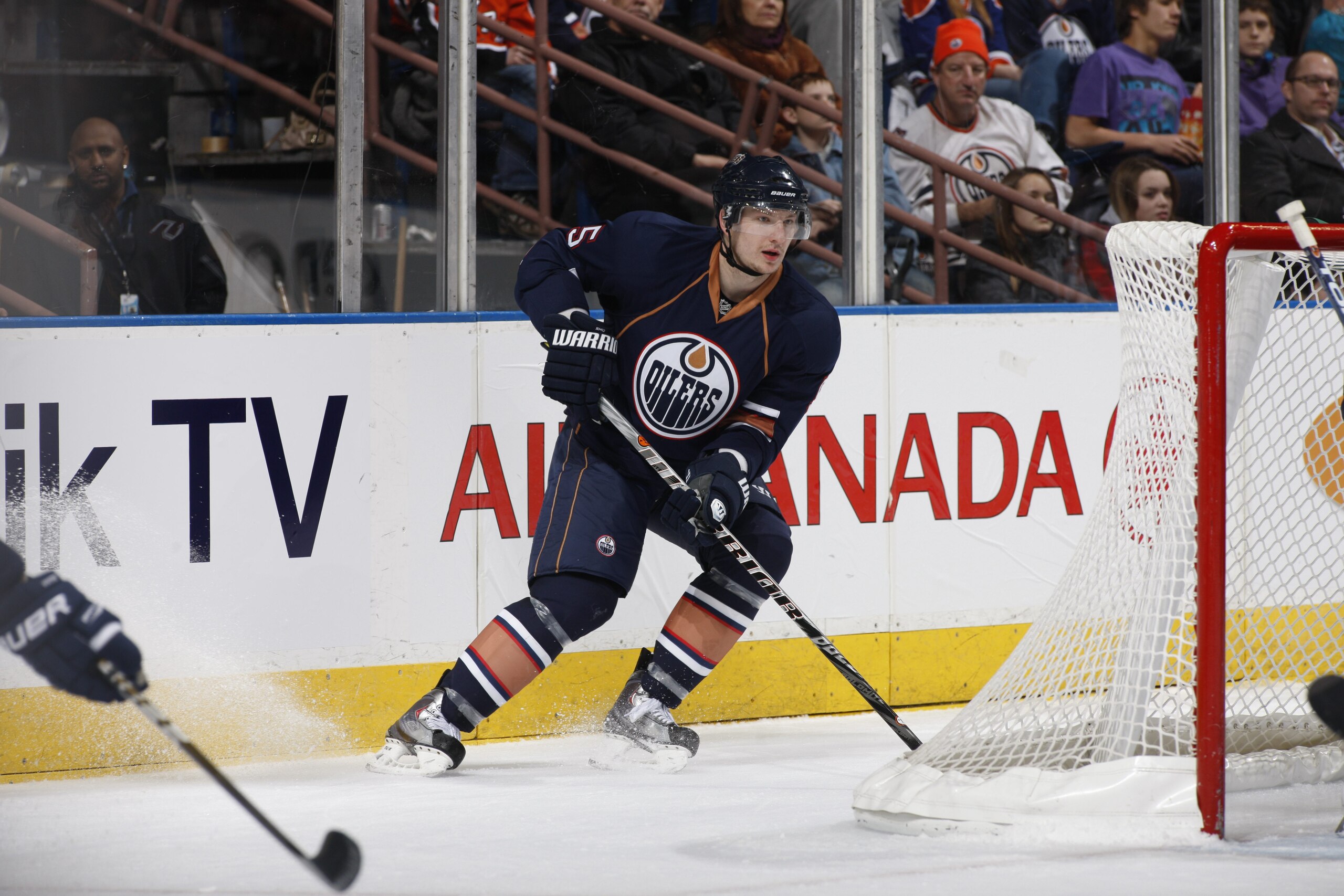 EDMONTON, CANADA - DECEMBER 16: Ladislav Smid #5 of the Edmonton Oilers skates against the Columbus Blue Jackets on December 16, 2010 at Rexall Place in Edmonton, Alberta, Canada. (Photo by Dale MacMillan/Getty Images)