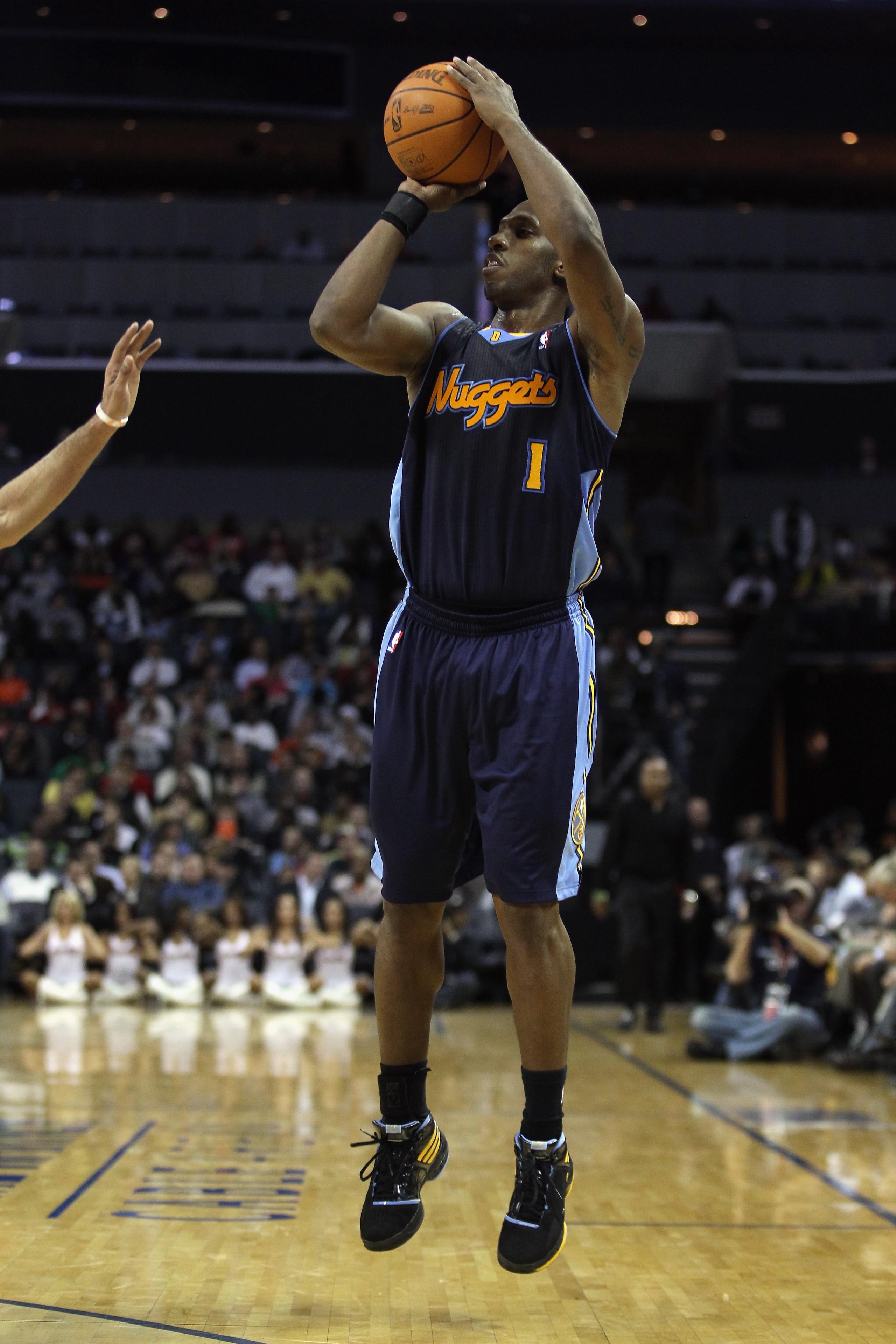 CHARLOTTE, NC - DECEMBER 07: Chauncey Billups #1 of the Denver Nuggets against the Charlotte Bobcats during their game at Time Warner Cable Arena on December 7, 2010 in Charlotte, North Carolina. NOTE TO USER: User expressly acknowledges and agrees that CHARLOTTE, NC - DECEMBER 07: Chauncey Billups #1 of the Denver Nuggets against the Charlotte Bobcats during their game at Time Warner Cable Arena on December 7, 2010 in Charlotte, North Carolina. NOTE TO USER: User expressly acknowledges and agrees that