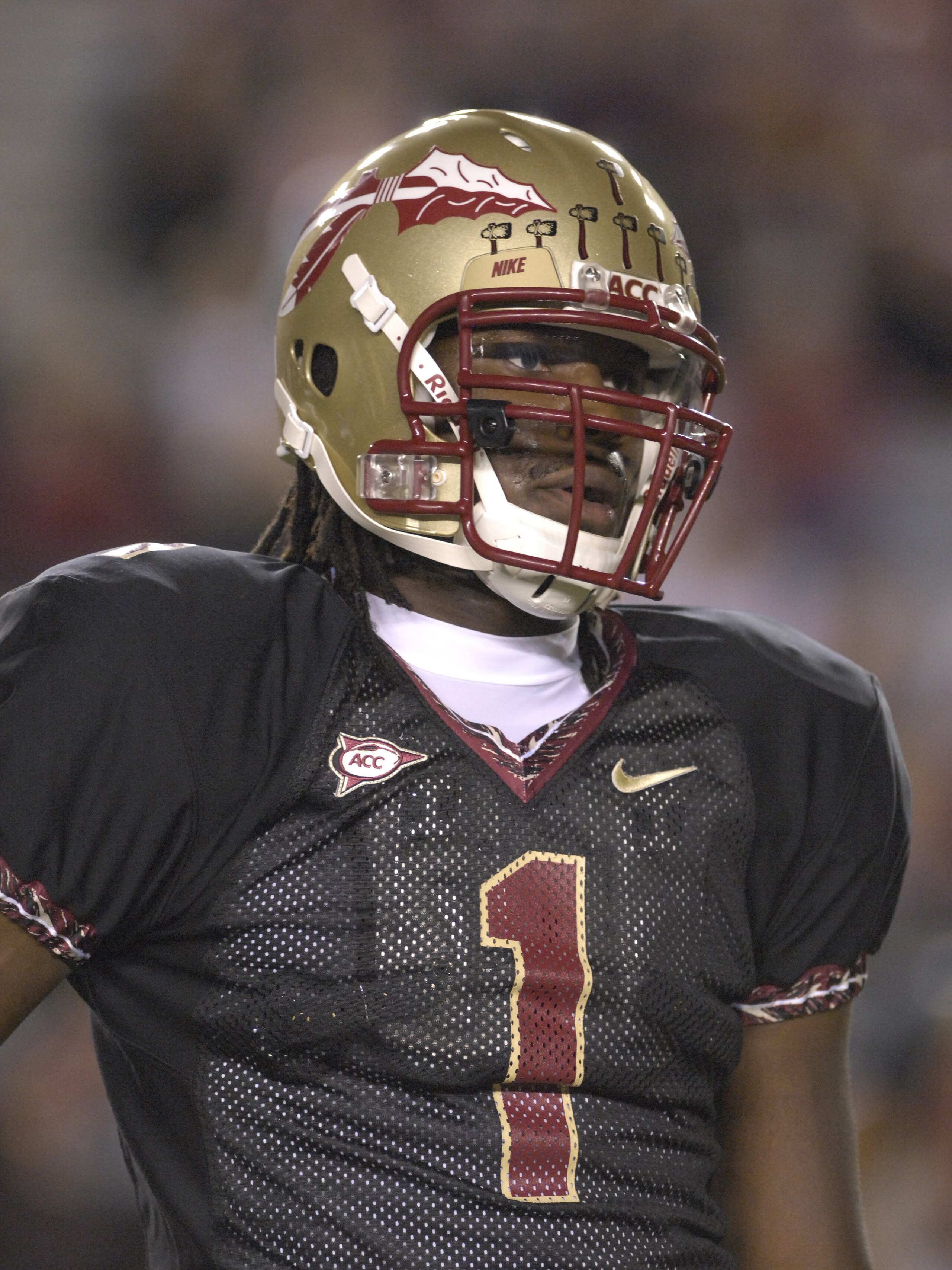 TALLAHASSEE, FL - OCTOBER 27: Quarterback Xavier Lee #1 of the Florida State Seminoles warms up before play against the Duke Blue Devils at Doak Campbell Stadium on October 27, 2007 in Tallahassee, Florida.  FSU won 25-6. (Photo by Al Messerschmidt/Getty