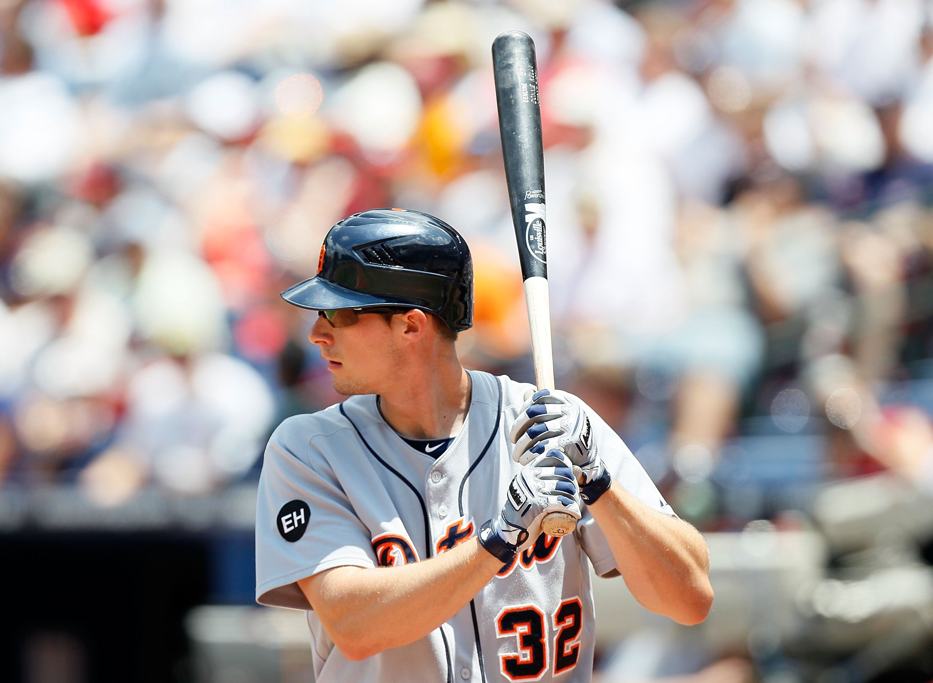 ATLANTA - JUNE 27:  Don Kelly #32 of the Detroit Tigers against the Atlanta Braves at Turner Field on June 27, 2010 in Atlanta, Georgia.  (Photo by Kevin C. Cox/Getty Images)