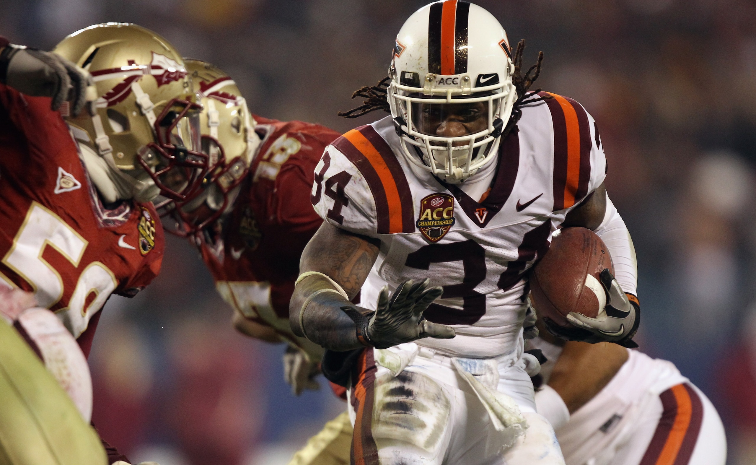 CHARLOTTE, NC - DECEMBER 04: Ryan Williams #34 of the Virginia Tech Hokies against the Florida State Seminoles during their game at Bank of America Stadium on December 4, 2010 in Charlotte, North Carolina. (Photo by Streeter Lecka/Getty Images) CHARLOTTE, NC - DECEMBER 04: Ryan Williams #34 of the Virginia Tech Hokies against the Florida State Seminoles during their game at Bank of America Stadium on December 4, 2010 in Charlotte, North Carolina. (Photo by Streeter Lecka/Getty Images)