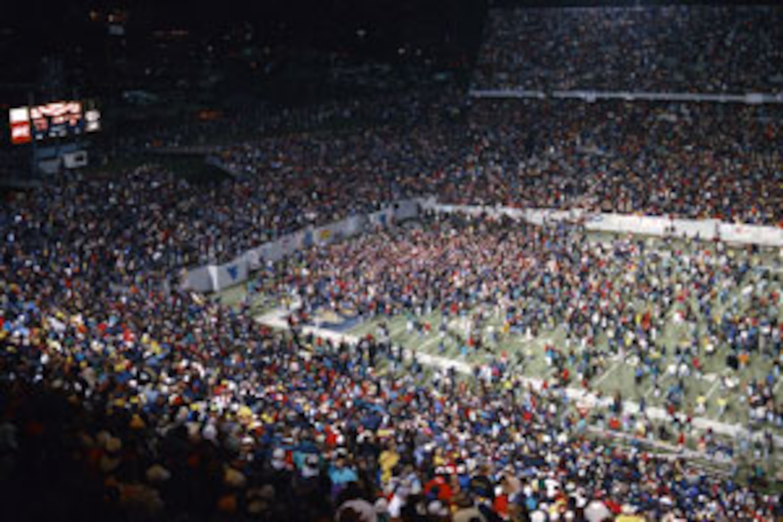 Crwod swarming the field after the 1993 victory over Miami.