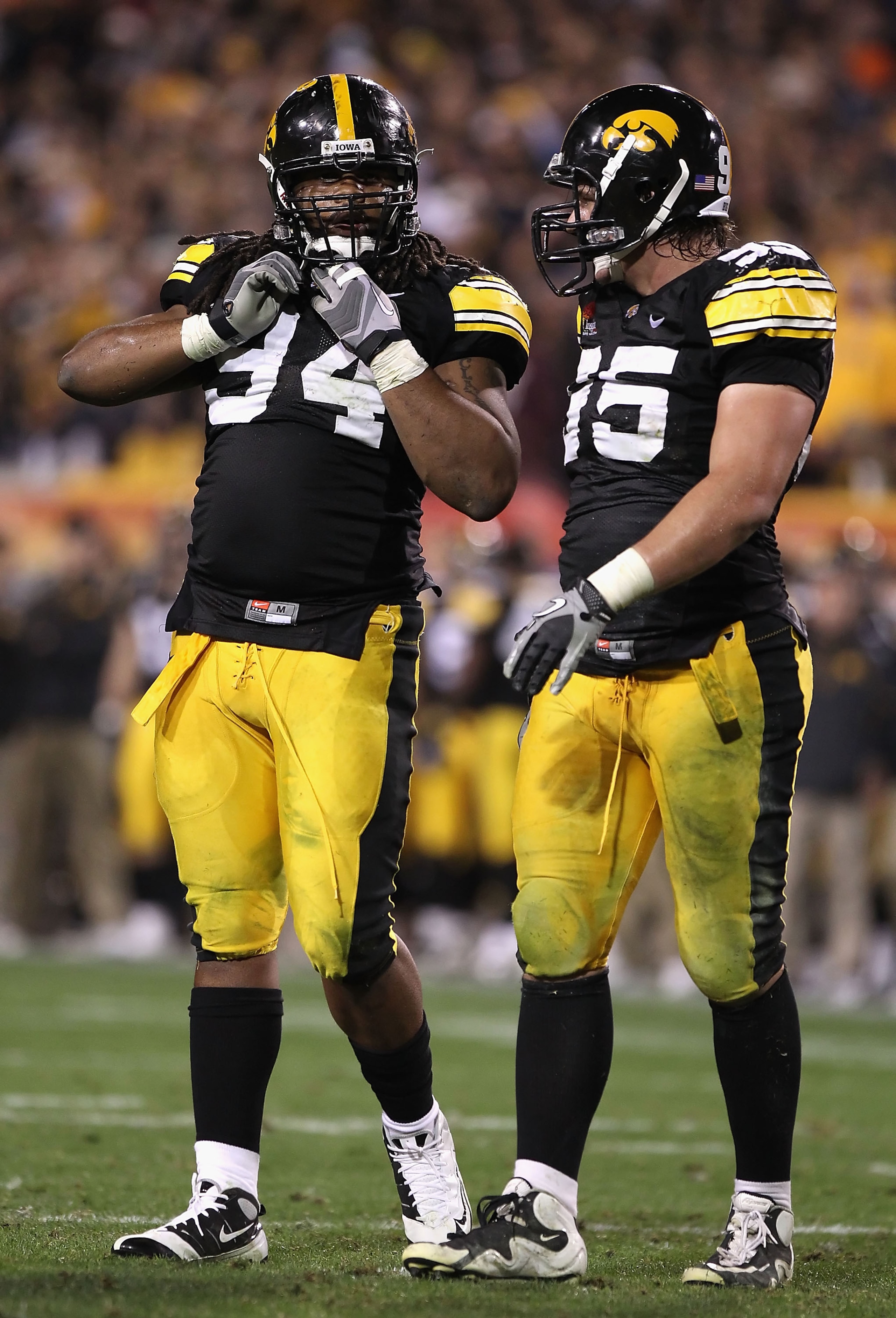 TEMPE, AZ - DECEMBER 28:  Defensive end Adrian Clayborn #94 of the Iowa Hawkeyes during the Insight Bowl against the Missouri Tigers at Sun Devil Stadium on December 28, 2010 in Tempe, Arizona. The Hawkeyes defeated the Tigers 27-24.  (Photo by Christian