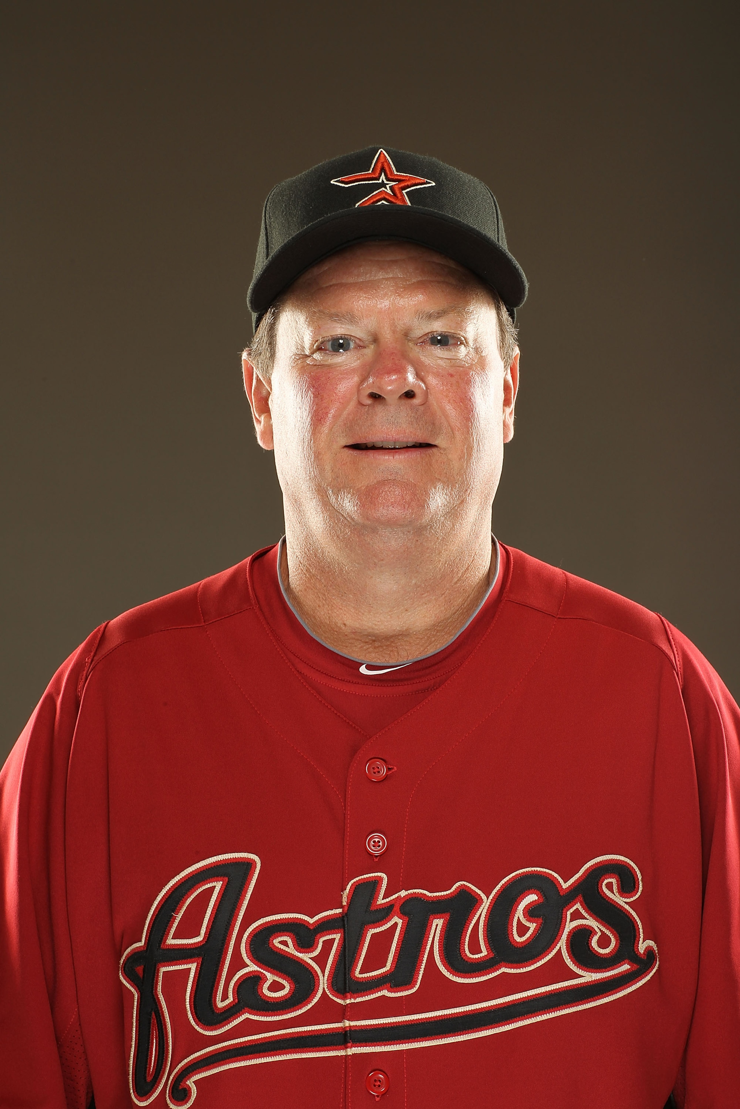 KISSIMMEE, FL - FEBRUARY 24:  Mike Barnett, Coach of the Houston Astros poses for a portrait during Spring Training photo Day at Osceola County Stadium  on February 24, 2011 in Kissimmee, Florida.  (Photo by Al Bello/Getty Images)