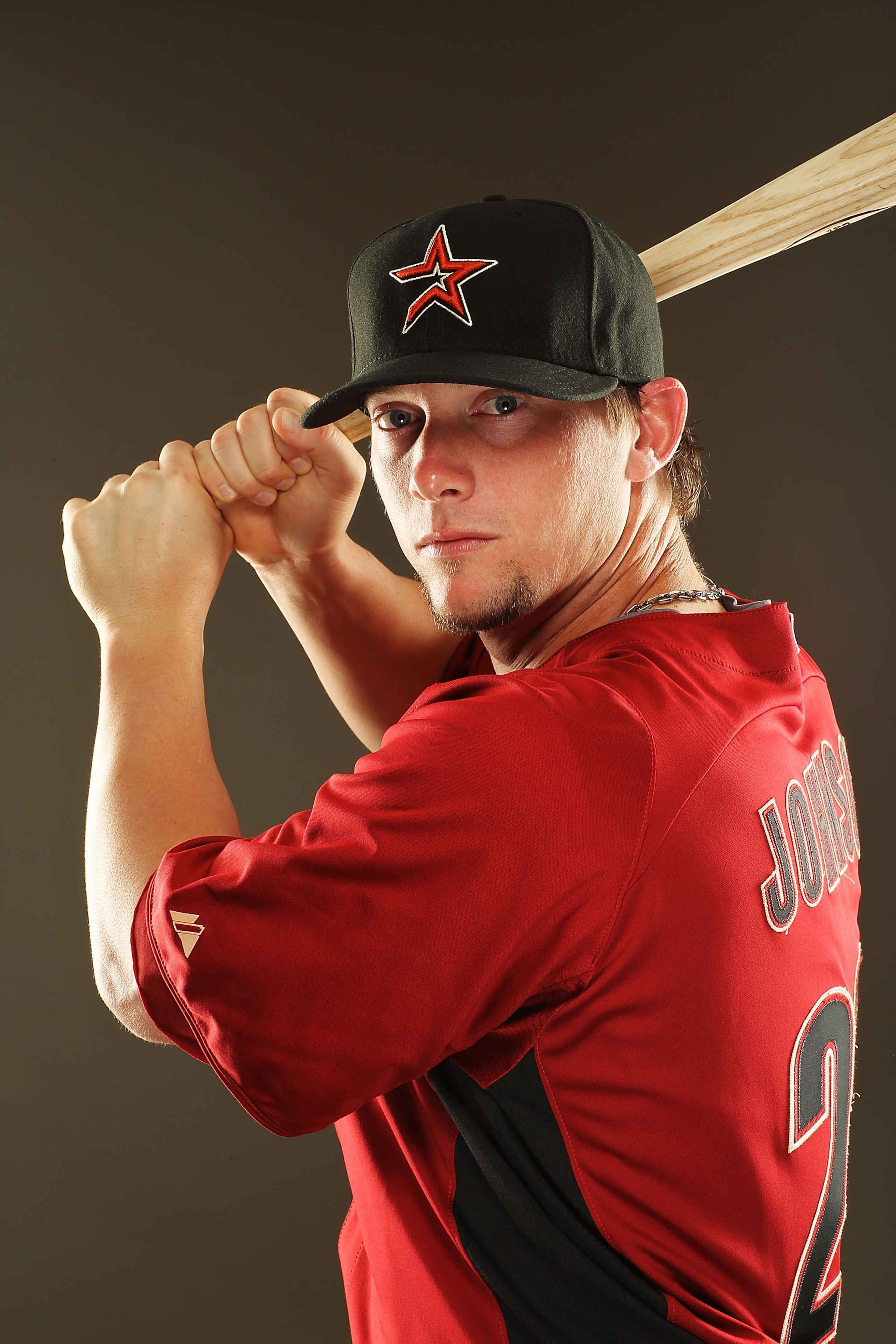 KISSIMMEE, FL - FEBRUARY 24:  Chris Johnson #23 of the Houston Astros poses for a portrait during Spring Training photo Day at Osceola County Stadium  on February 24, 2011 in Kissimmee, Florida.  (Photo by Al Bello/Getty Images)