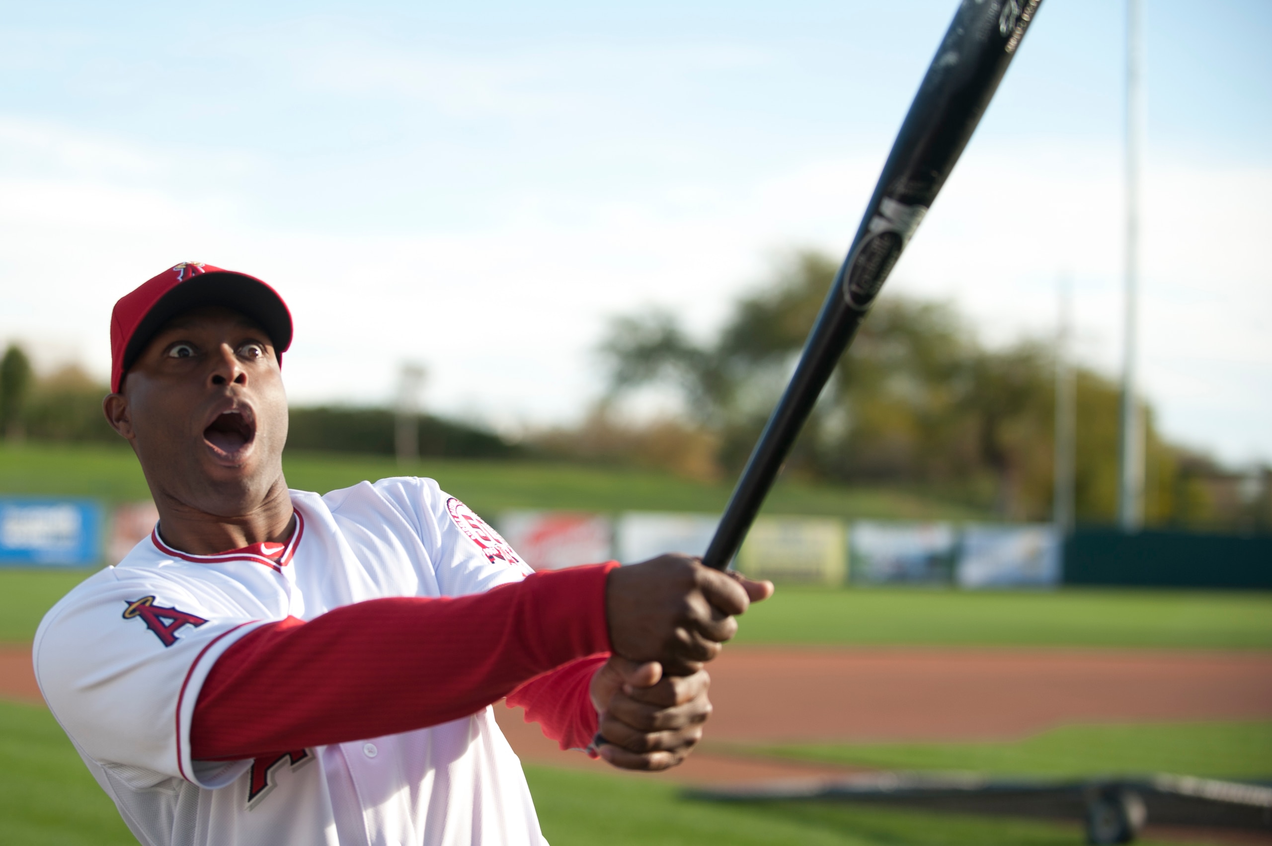 TEMPE, AZ - FEBRUARY 21: Torii Hunter #48 of the Los Angeles Angels of Anaheim poses during their photo day at Tempe Diablo Stadium on February 21, 2011 in Tempe, Arizona.  (Photo by Rob Tringali/Getty Images)