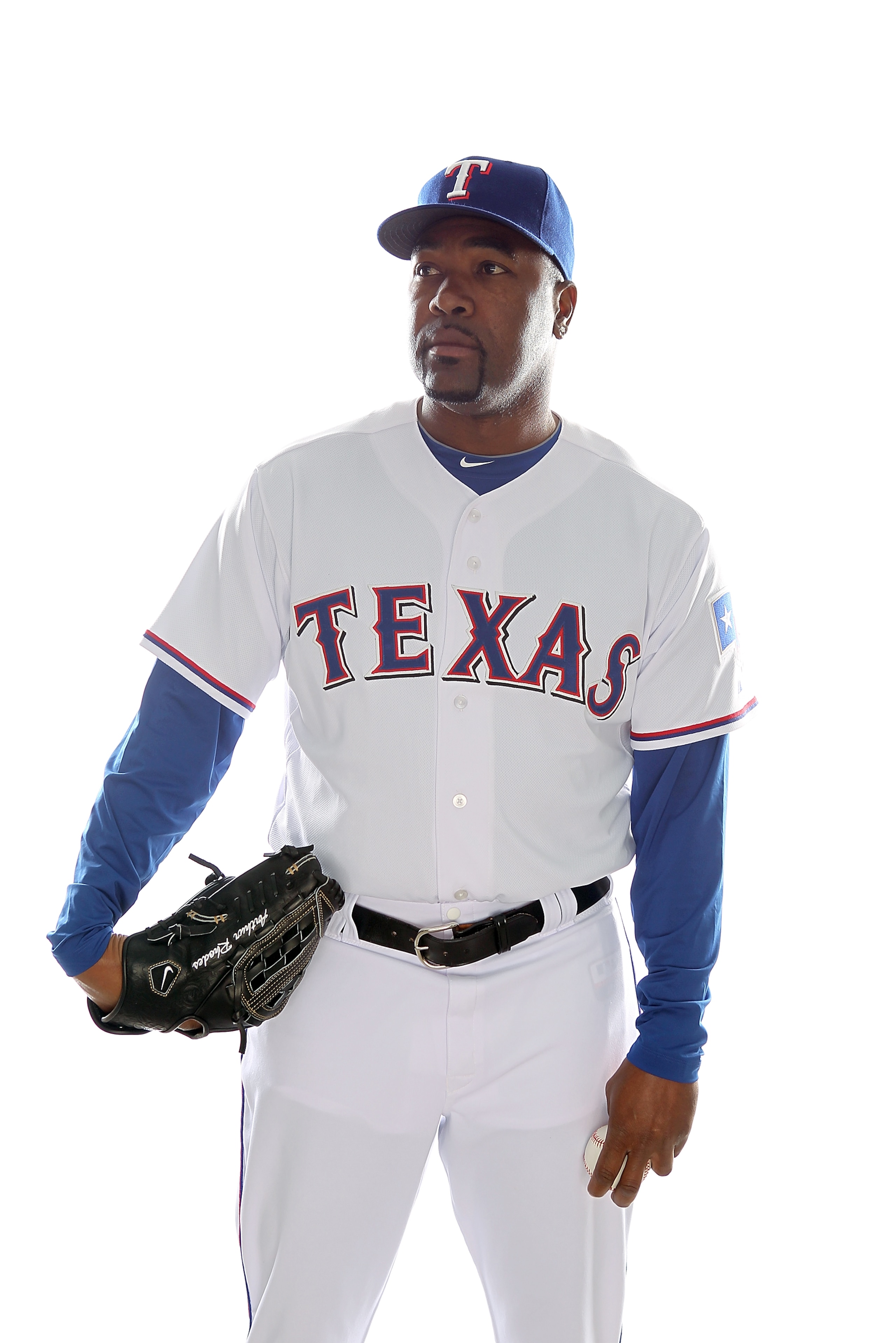 SURPRISE, AZ - FEBRUARY 25:  Arthur Rhodes #53 of the Texas Rangers poses for a portrait during Spring Training Media Day on February 25, 2011 at Surprise Stadium in Surprise, Arizona.  (Photo by Jonathan Ferrey/Getty Images)