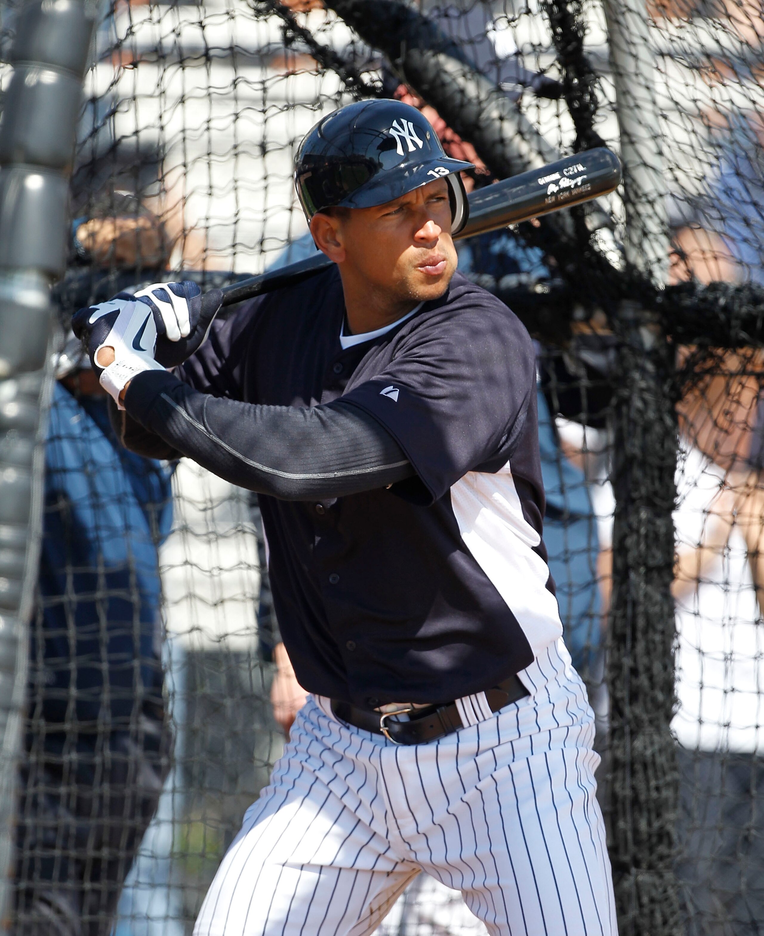 TAMPA, FL - FEBRUARY 21: Alex Rodriguez #13 of the New York Yankees hits in the batting cage during the second day of full teams workouts at Spring Training on February 21, 2011 at the George M. Steinbrenner Field in Tampa, Florida. (Photo by Leon Halip TAMPA, FL - FEBRUARY 21: Alex Rodriguez #13 of the New York Yankees hits in the batting cage during the second day of full teams workouts at Spring Training on February 21, 2011 at the George M. Steinbrenner Field in Tampa, Florida. (Photo by Leon Halip