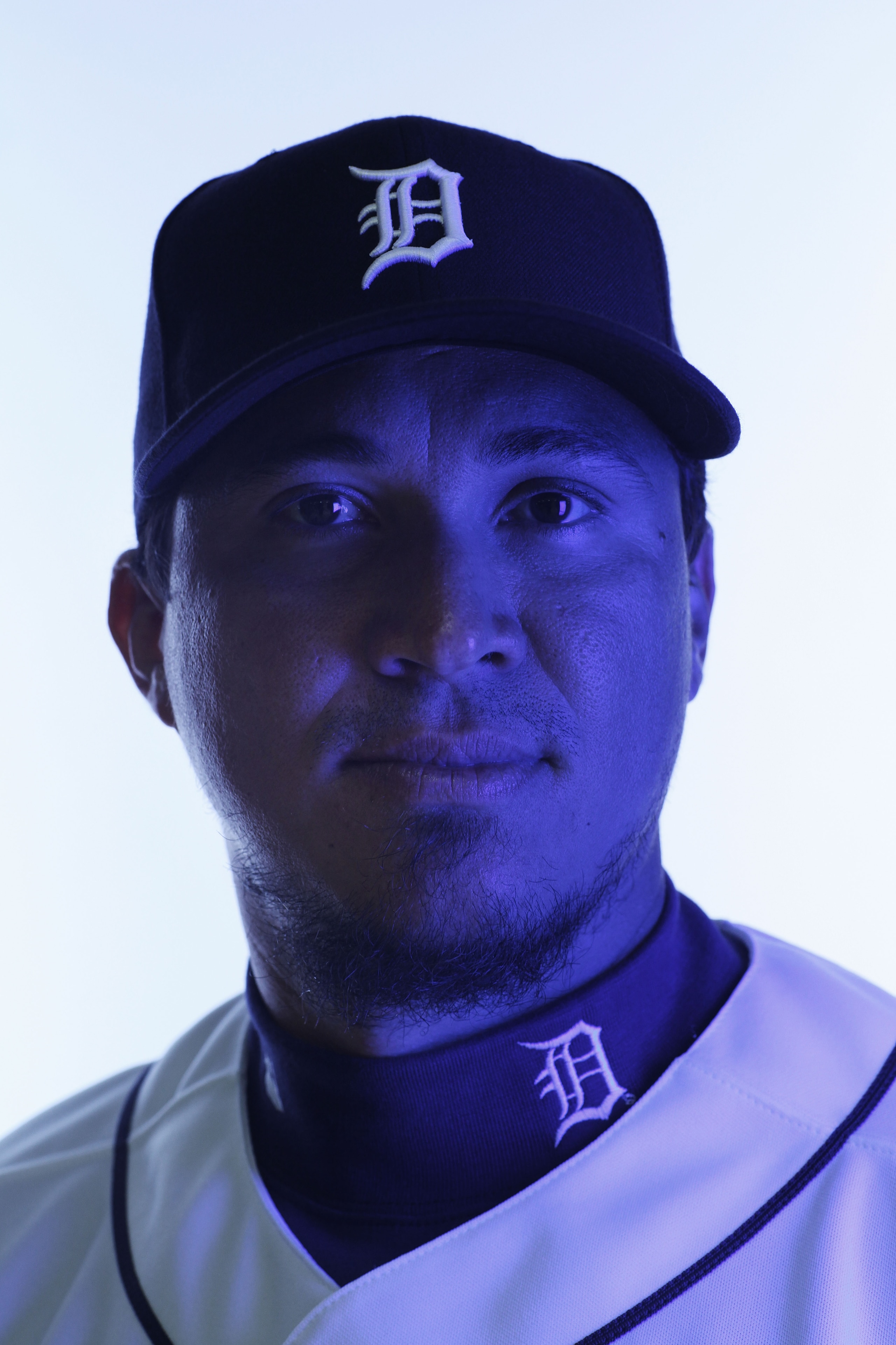 LAKELAND, FL - FEBRUARY 21:  (EDITORS NOTE: Image was shot with a colored gel on lights) Magglio Ordonez #30 of the Detroit Tigers poses for a portrait during Photo Day on February 21, 2011 at Joker Marchant Stadium in Lakeland, Florida.  (Photo by Nick L