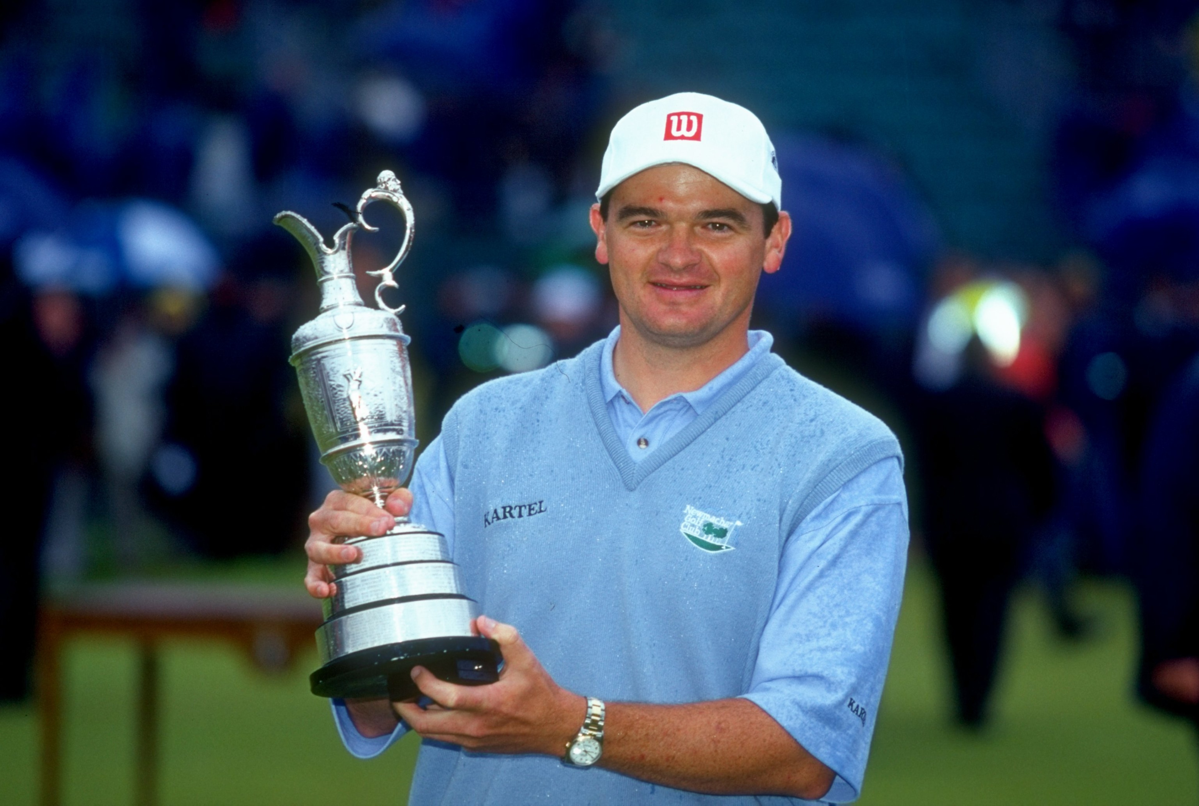 18 Jul 1999:  A portrait of Paul Lawrie of Scotland holds the British Open trophy after winning the event played at the Carnoustie GC in Carnoustie, Scotland. \ Mandatory Credit: David Cannon /Allsport